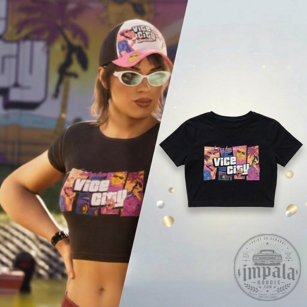 GTA 6 Lucia Vice City Graphic Crop Top