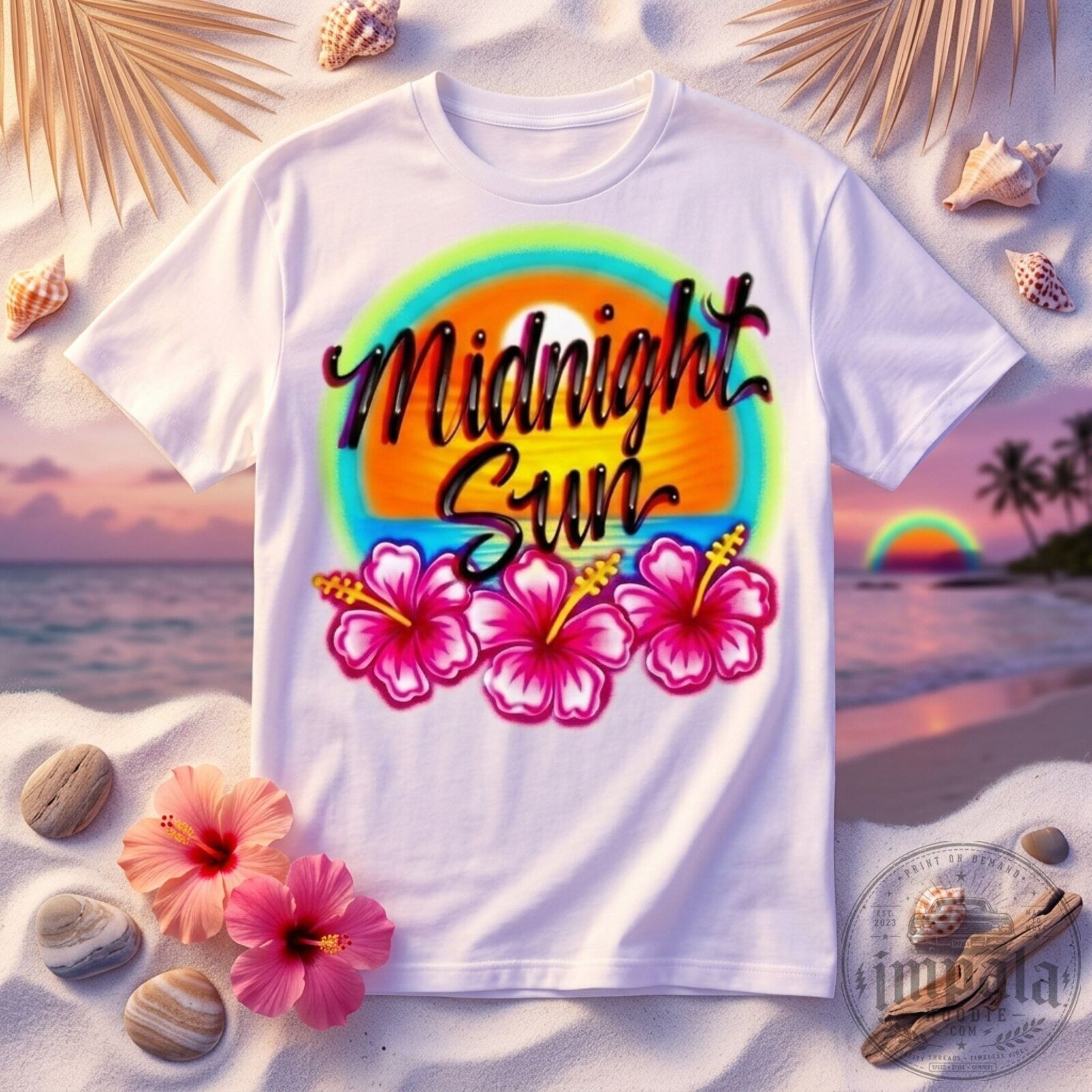 Zara Larsson Midnight Sun Retro Hibiscus Graphic T-Shirt