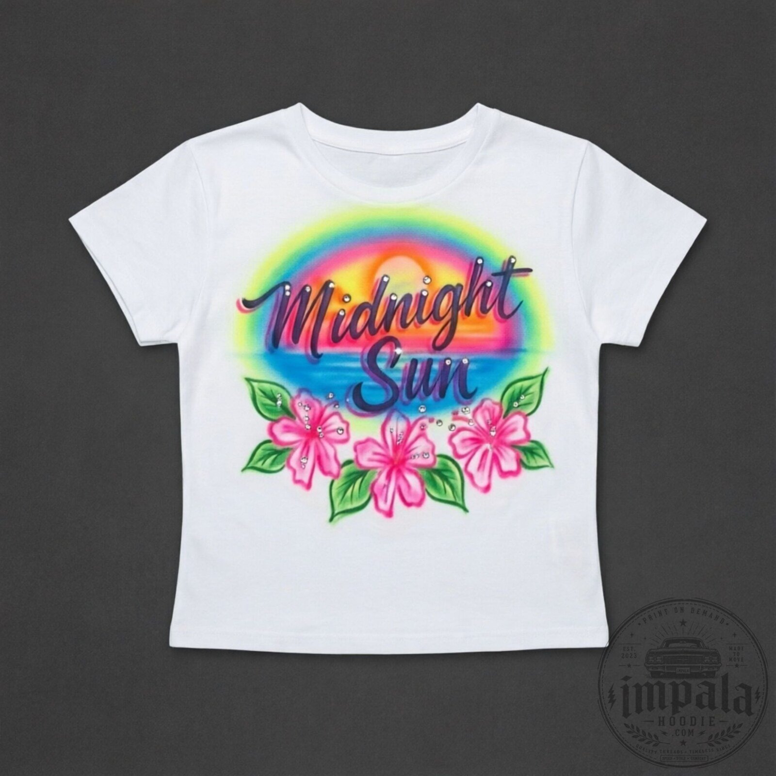 Zara Larsson Midnight Sun Retro Hibiscus Graphic Crop Top T-Shirt 8 Zara Larsson Midnight Sun Retro Hibiscus Graphic Crop Top T-Shirt