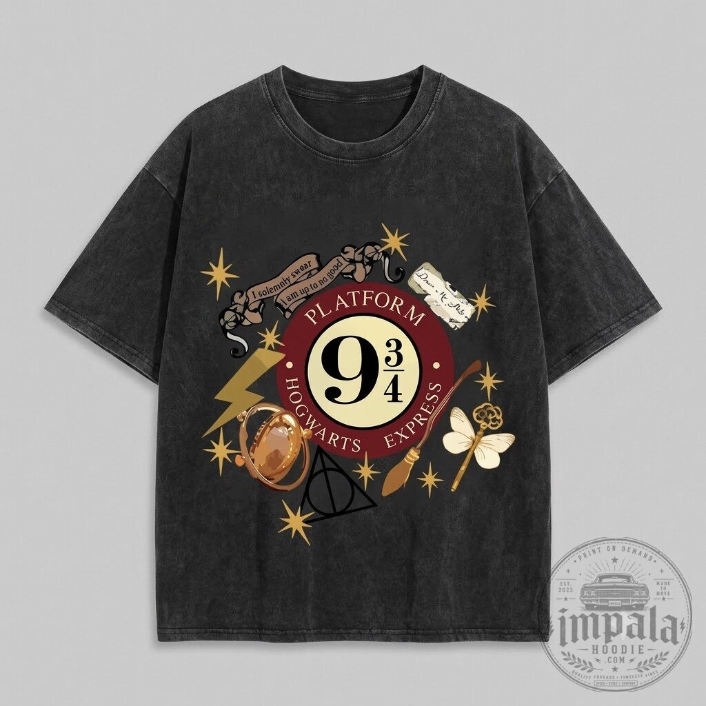 Harry Potter Hogwarts Wizarding School Platform 9¾ Graphic T-Shirt 9 Harry Potter Hogwarts Wizarding School Platform 9¾ Graphic T-Shirt