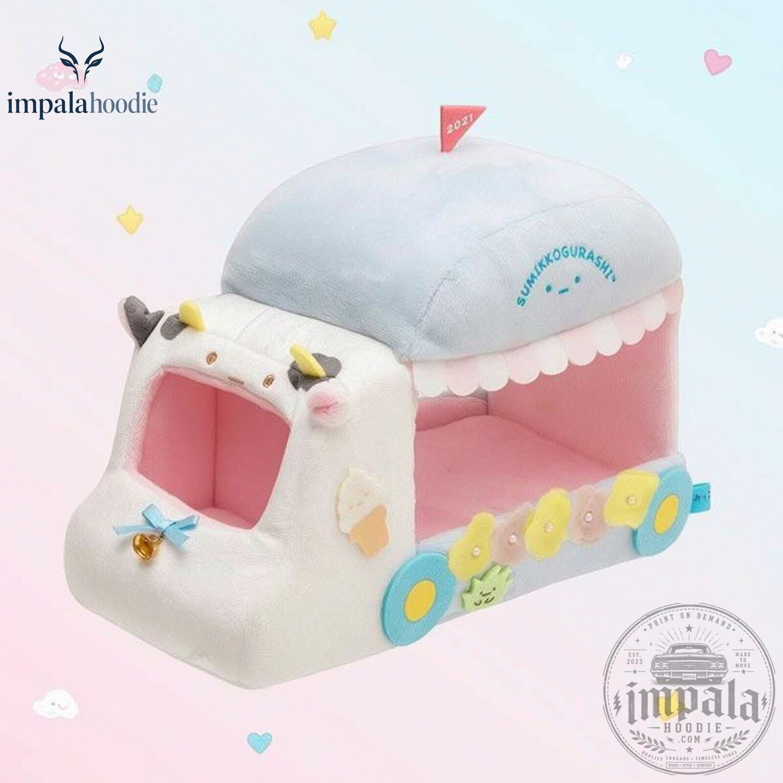 Cute Cow Ice Cream Truck Pet Bed