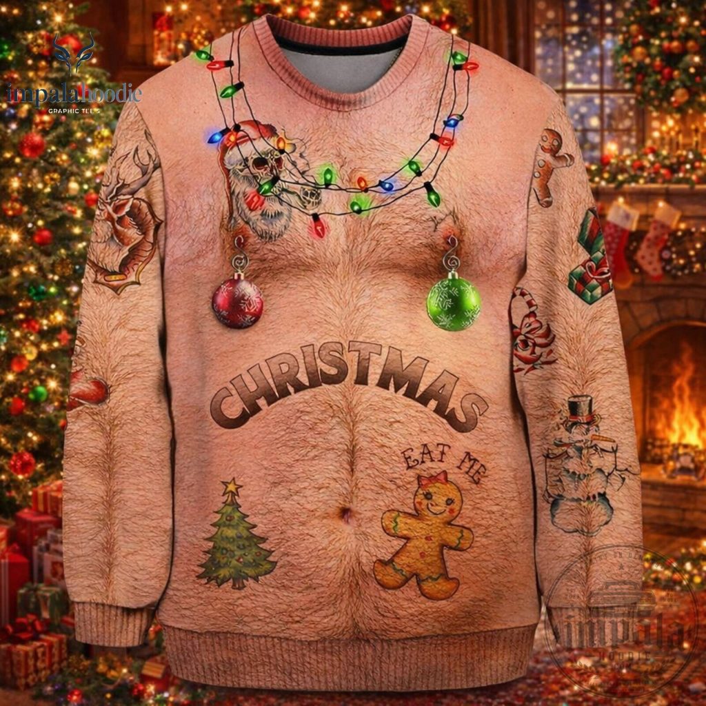 Funny Hairy Body Christmas Ugly Sweater Funny Hairy Body Christmas Ugly Sweater