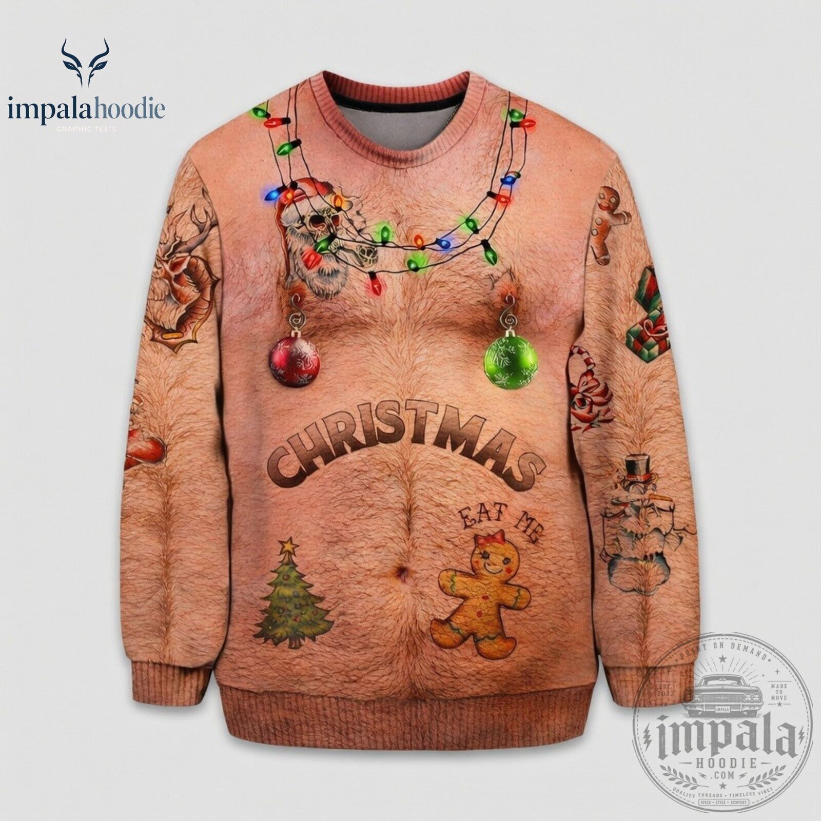 Funny Hairy Body Christmas Ugly Sweater 9 Funny Hairy Body Christmas Ugly Sweater