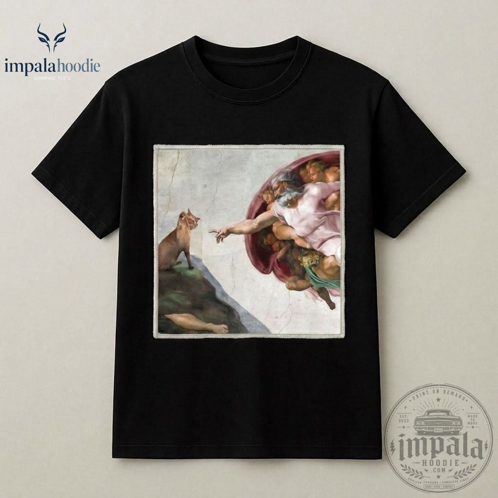 Funny The Creation Of Orange Cat Parody Graphic T-Shirt 9 Funny The Creation Of Orange Cat Parody Graphic T-Shirt