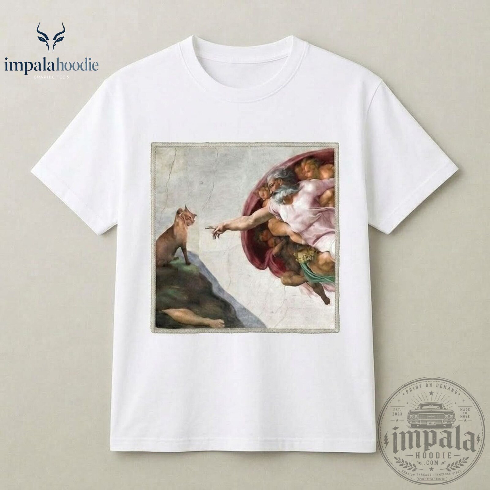Funny The Creation Of Orange Cat Parody Graphic T-Shirt 10 Funny The Creation Of Orange Cat Parody Graphic T-Shirt