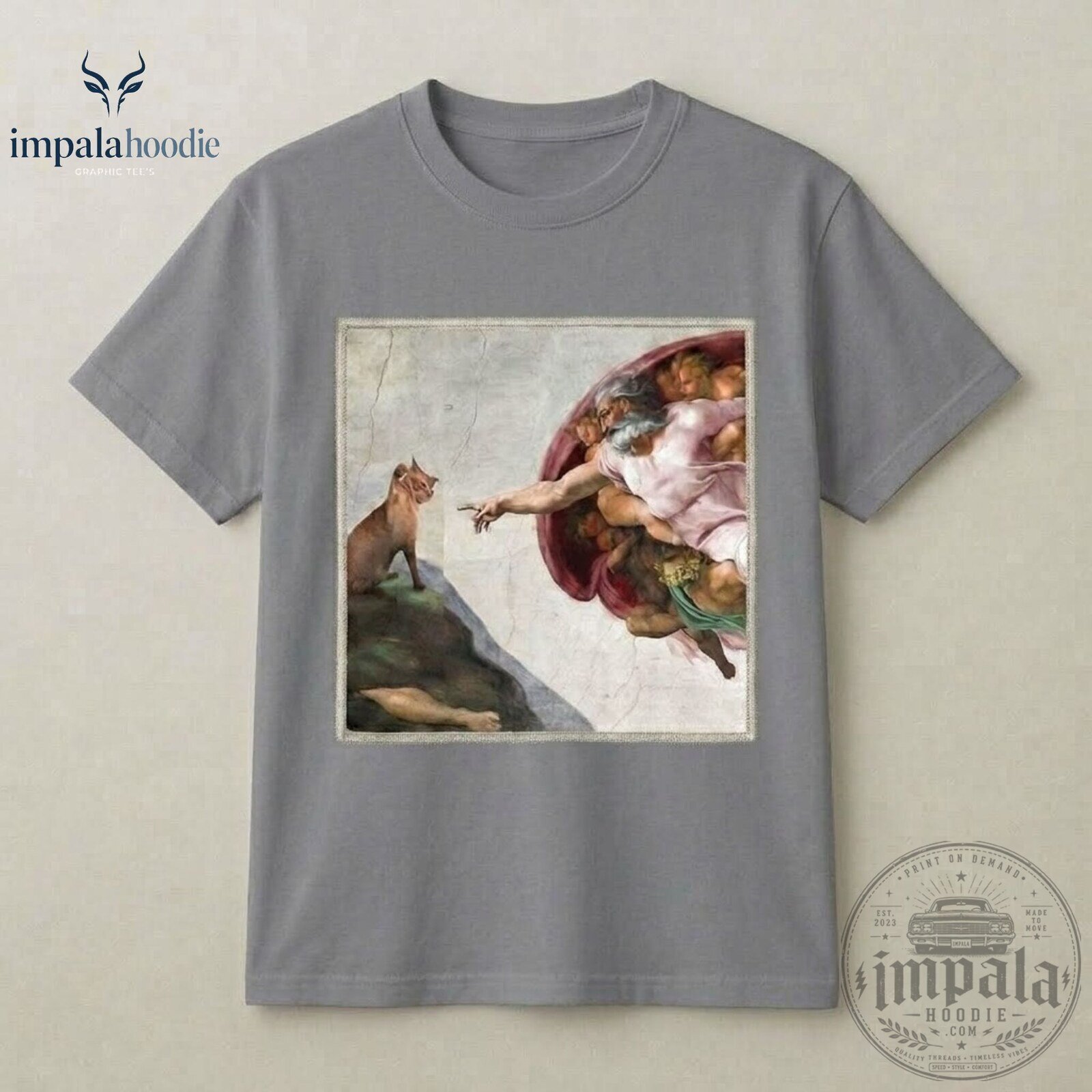 Funny The Creation Of Orange Cat Parody Graphic T-Shirt 11 Funny The Creation Of Orange Cat Parody Graphic T-Shirt