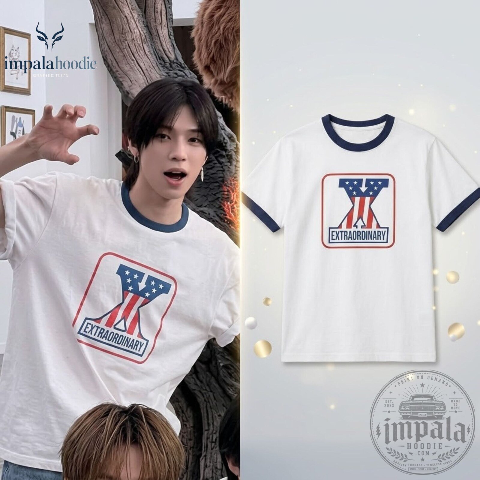 NEXZ So Geon American Retro Extraordinary Ringer T-Shirt
