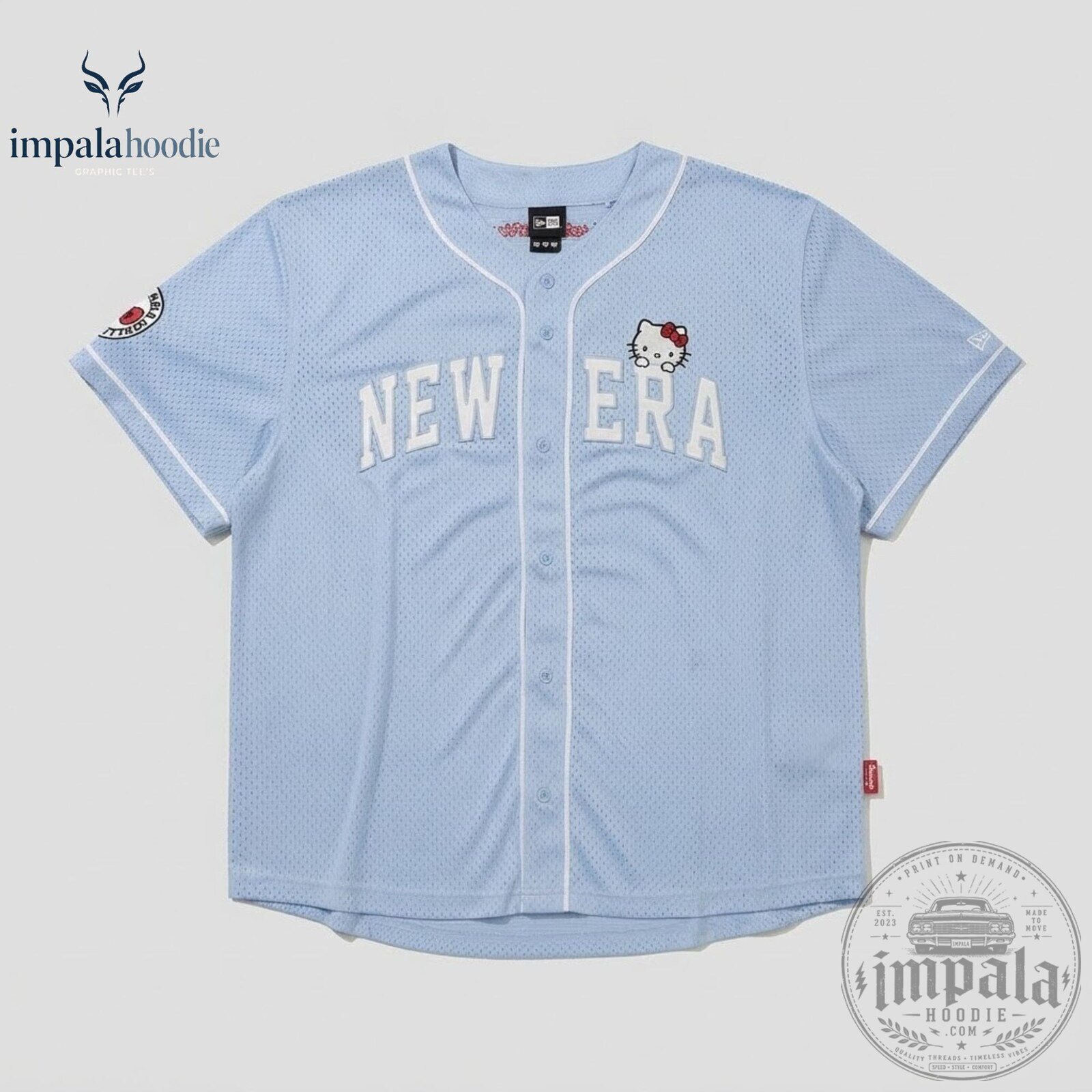 NEXZ Hyui Hello Kitty New Era Blue Baseball Jersey 10 NEXZ Hyui Hello Kitty New Era Blue Baseball Jersey