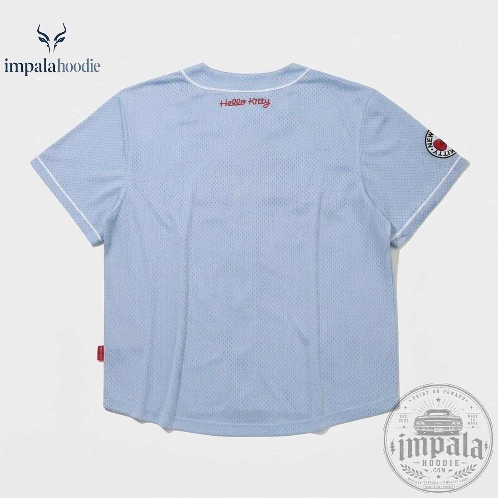 NEXZ Hyui Hello Kitty New Era Blue Baseball Jersey 11 NEXZ Hyui Hello Kitty New Era Blue Baseball Jersey