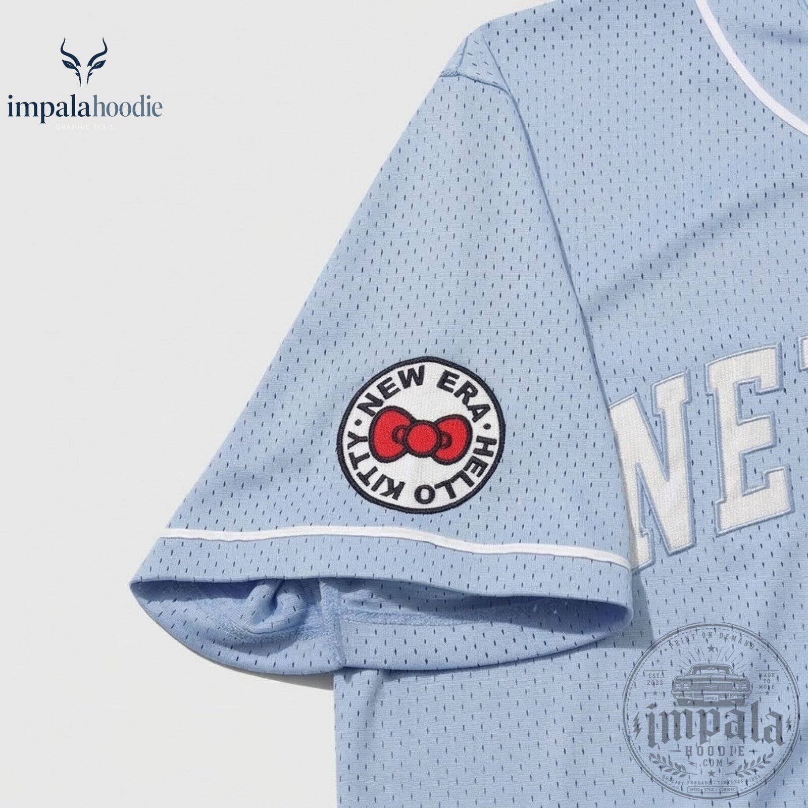 NEXZ Hyui Hello Kitty New Era Blue Baseball Jersey 12 NEXZ Hyui Hello Kitty New Era Blue Baseball Jersey