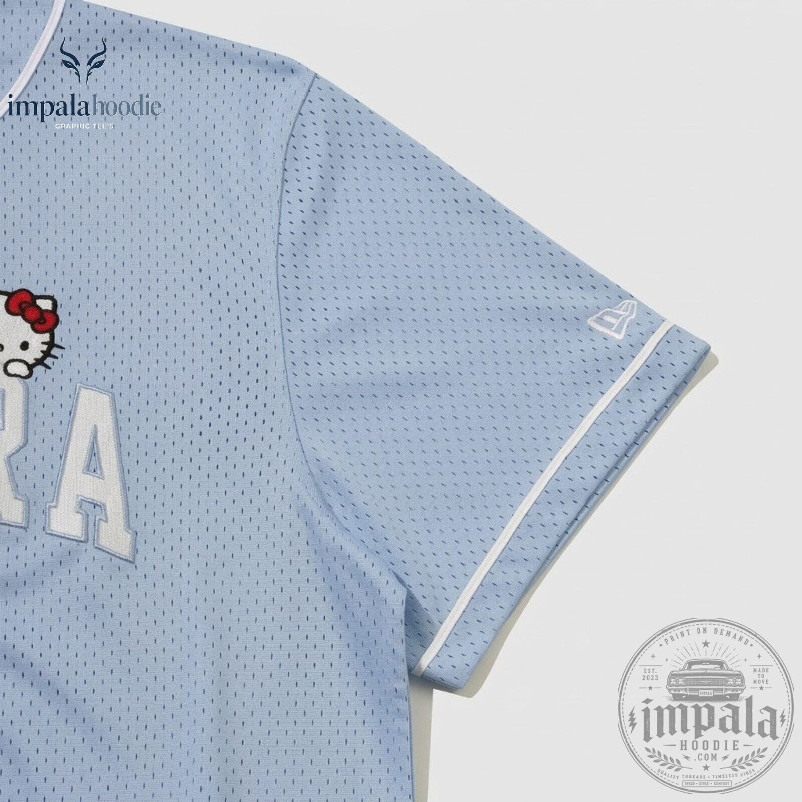NEXZ Hyui Hello Kitty New Era Blue Baseball Jersey 13 NEXZ Hyui Hello Kitty New Era Blue Baseball Jersey