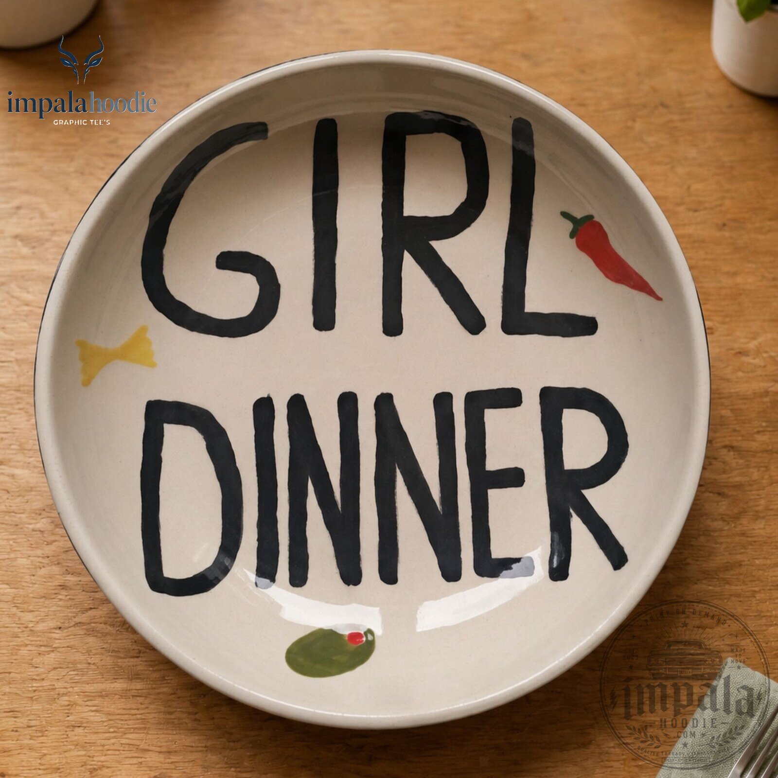Girl Dinner Ceramic Plate 3 Girl Dinner Ceramic Plate