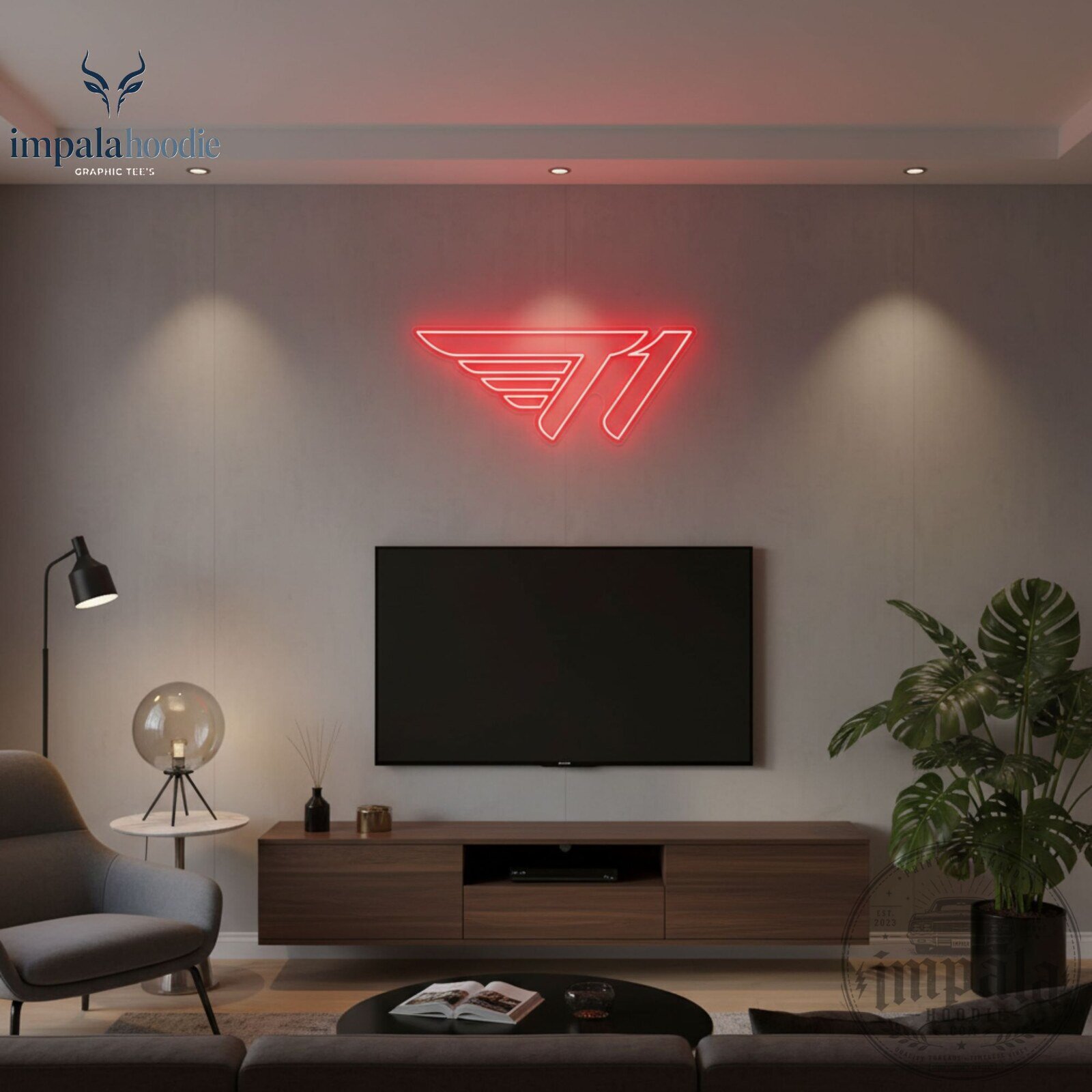 T1 Esports Logo Red Neon Wall Light 8 T1 Esports Logo Red Neon Wall Light
