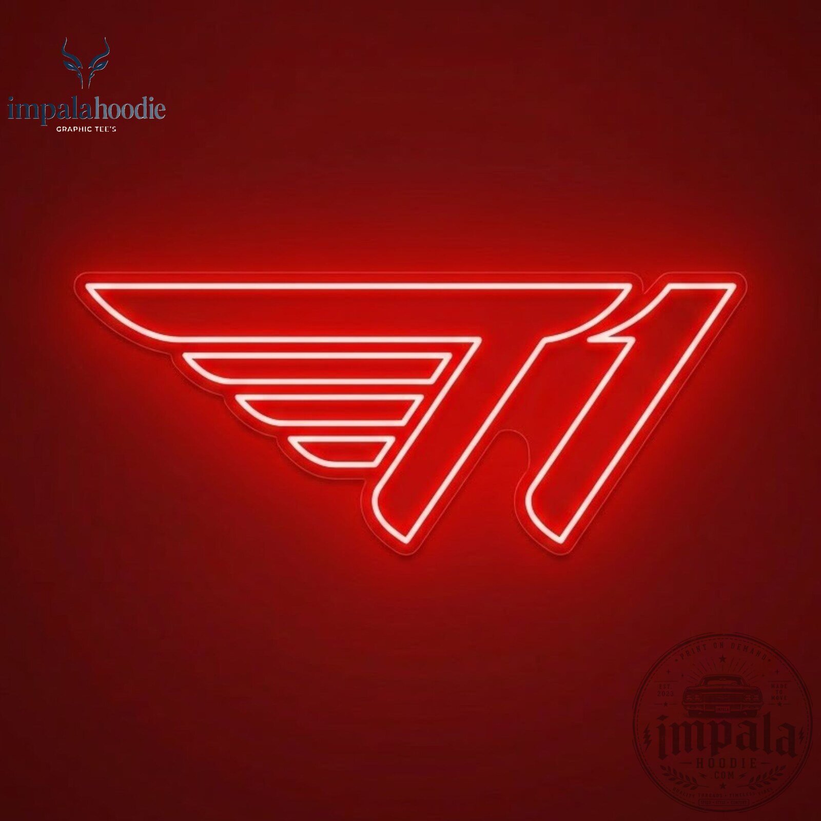 T1 Esports Logo Red Neon Wall Light 9 T1 Esports Logo Red Neon Wall Light