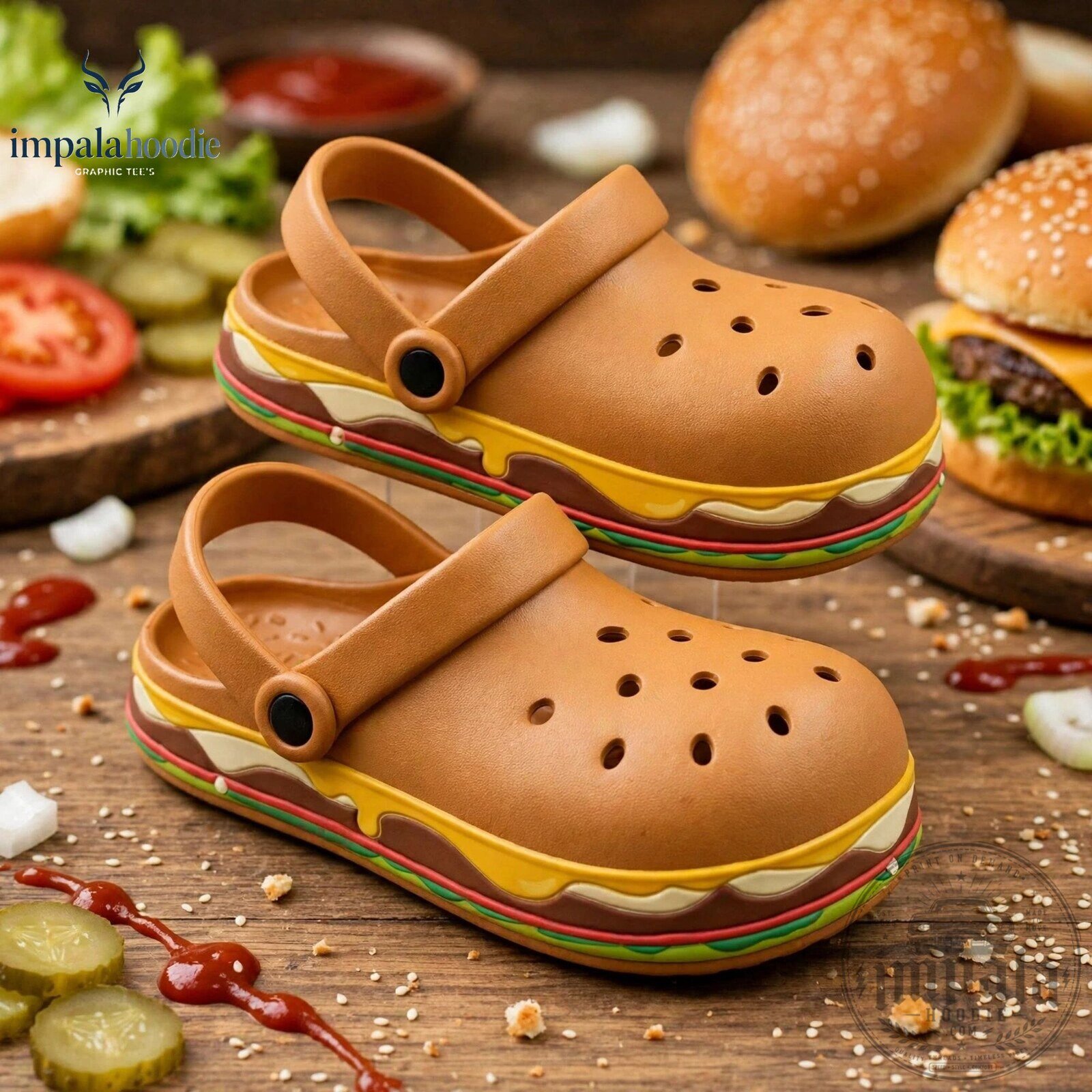 Funny Hamburger Shaped Crocs