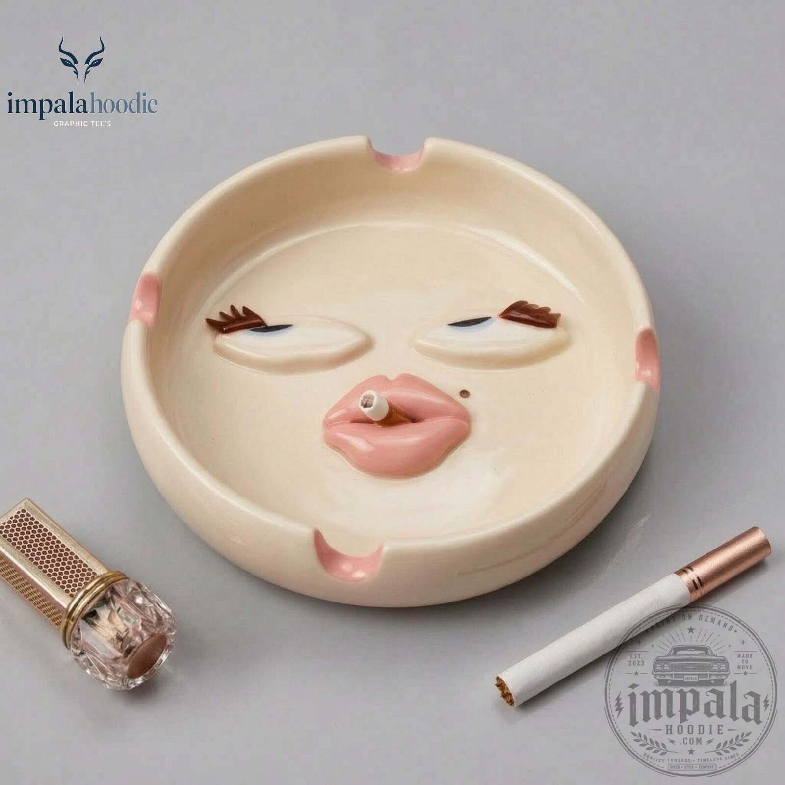 Funny Face Smoking Ceramic Ashtray 9 Funny Face Smoking Ceramic Ashtray