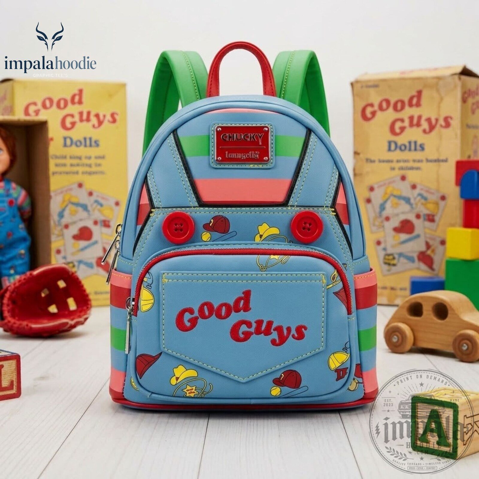 Chucky Good Guys Doll Themed Colorful Mini Backpack