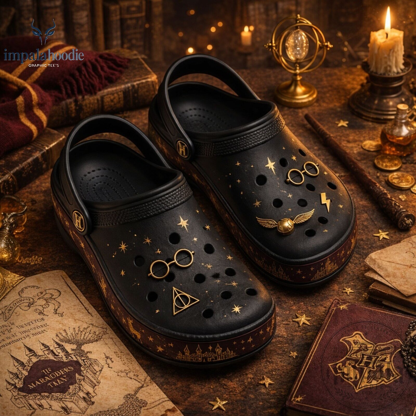 Harry Potter Inspired Wizard Magic Crocs With Charm