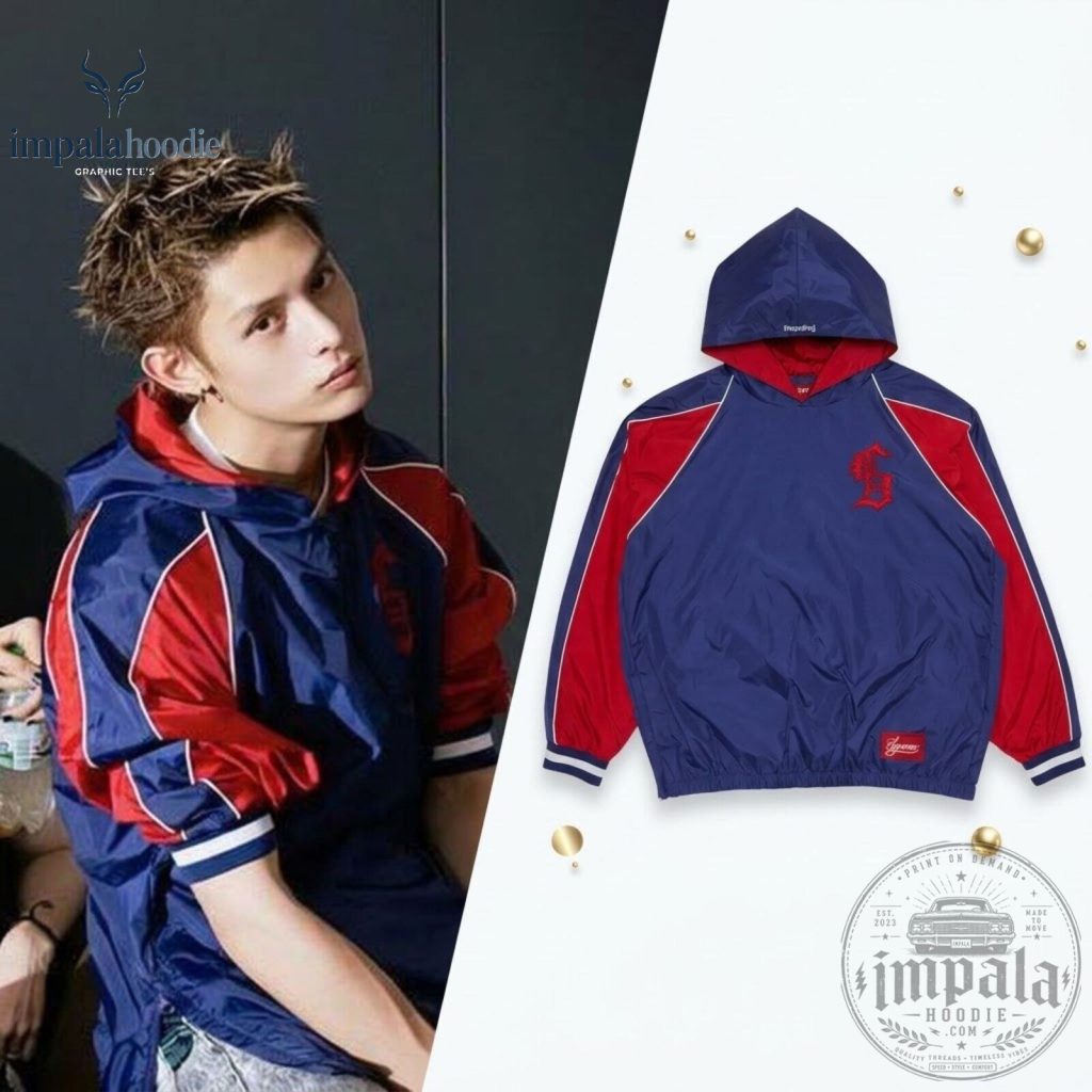 CORTIS James Navy Red Hooded Warm Up Pullover Jacket CORTIS James Navy Red Hooded Warm Up Pullover Jacket