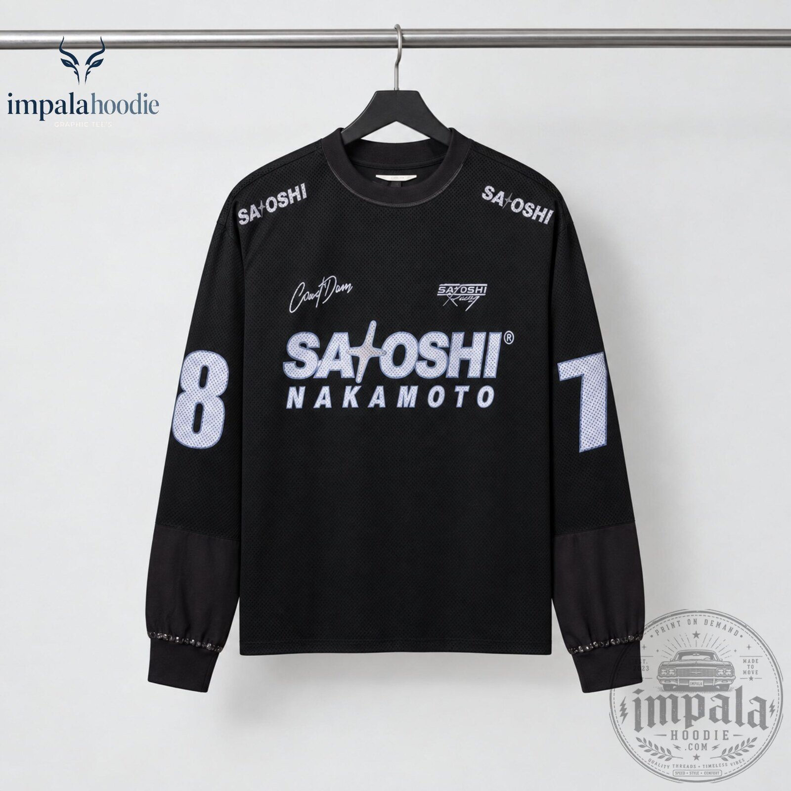 Marshmallow SAKOSHI NAKAMOTO 87 Black Long Sleeve Sweatshirt 9 Marshmallow SAKOSHI NAKAMOTO Black Long Sleeve Jersey