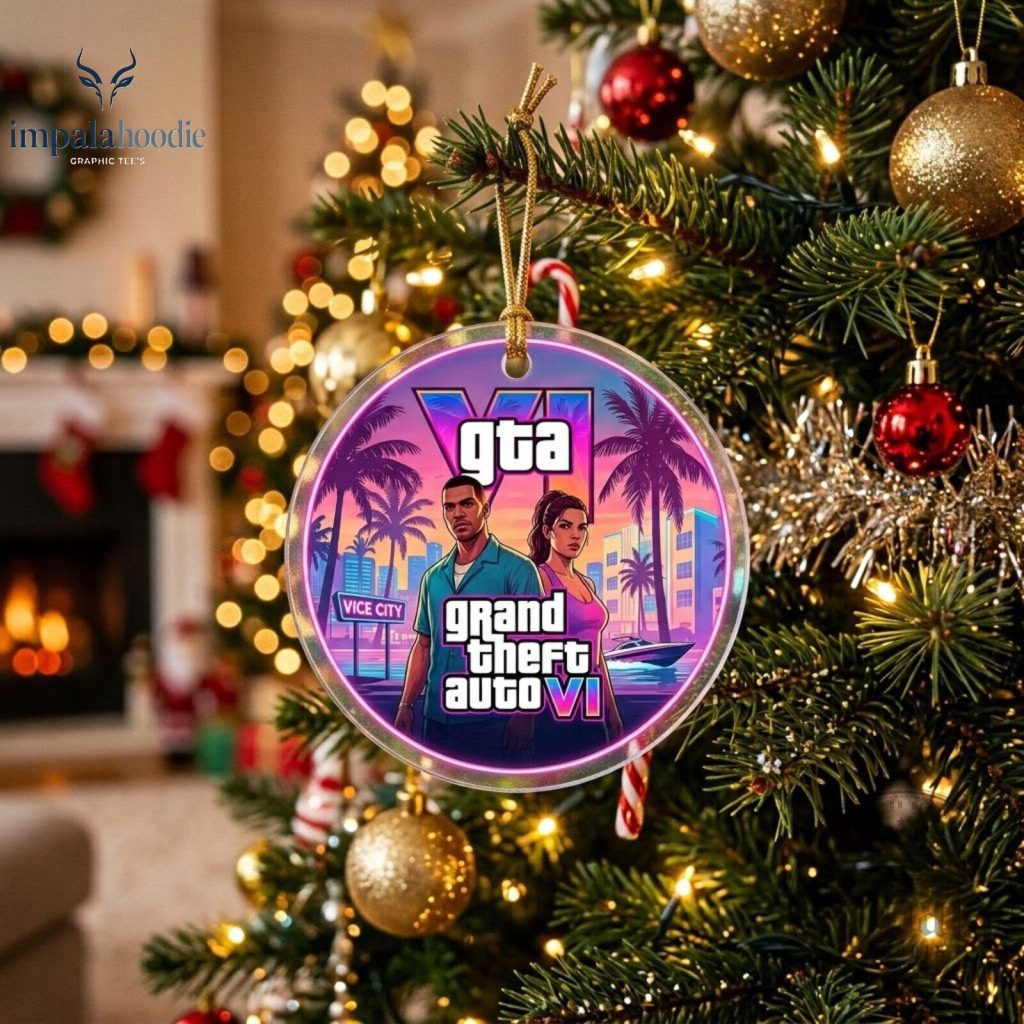 GTA 6 Grand Theft Auto VI Vice City Christmas Ornament GTA 6 Grand Theft Auto VI Vice City Christmas Ornament
