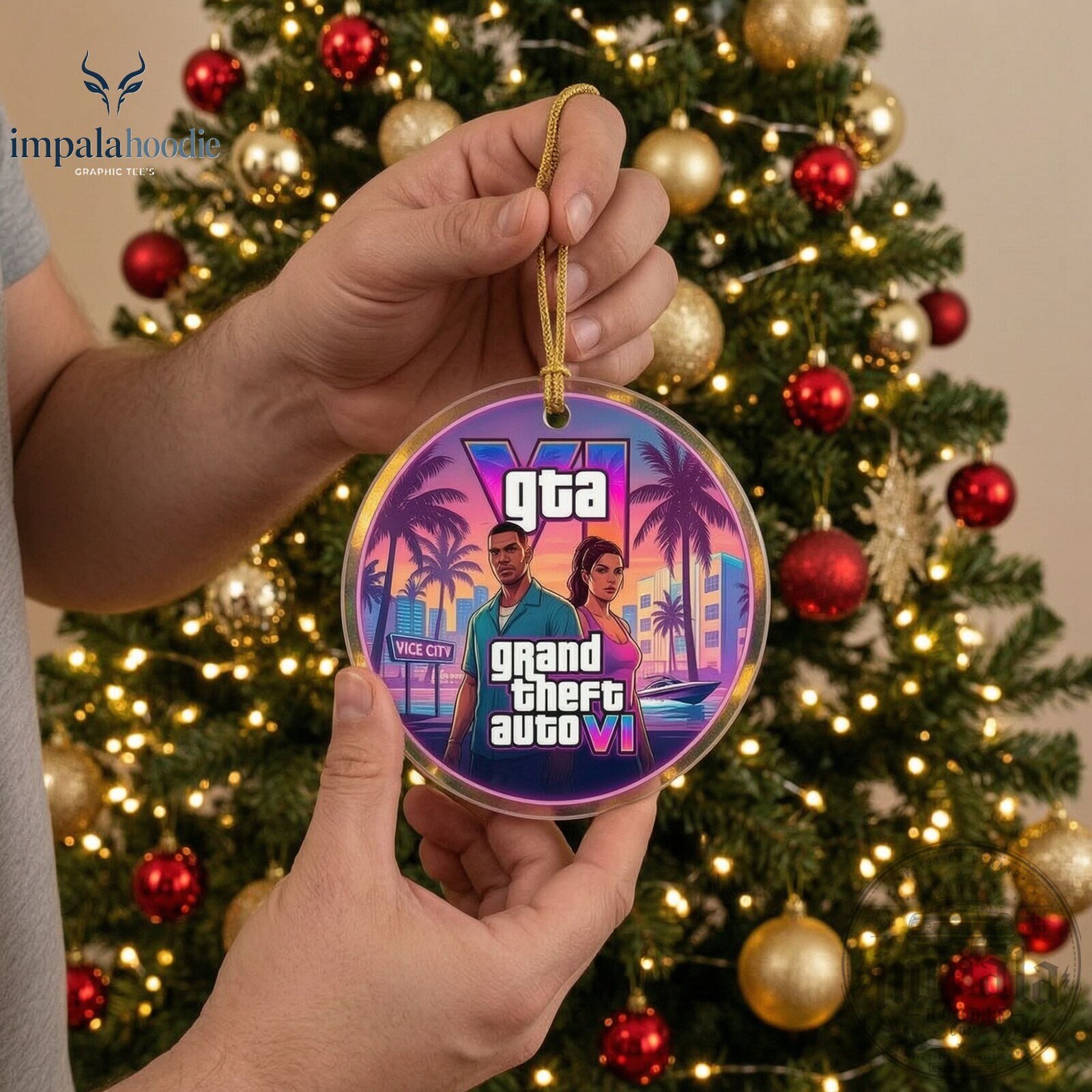 GTA 6 Grand Theft Auto VI Vice City Christmas Ornament 9 GTA 6 Grand Theft Auto VI Vice City Christmas Ornament