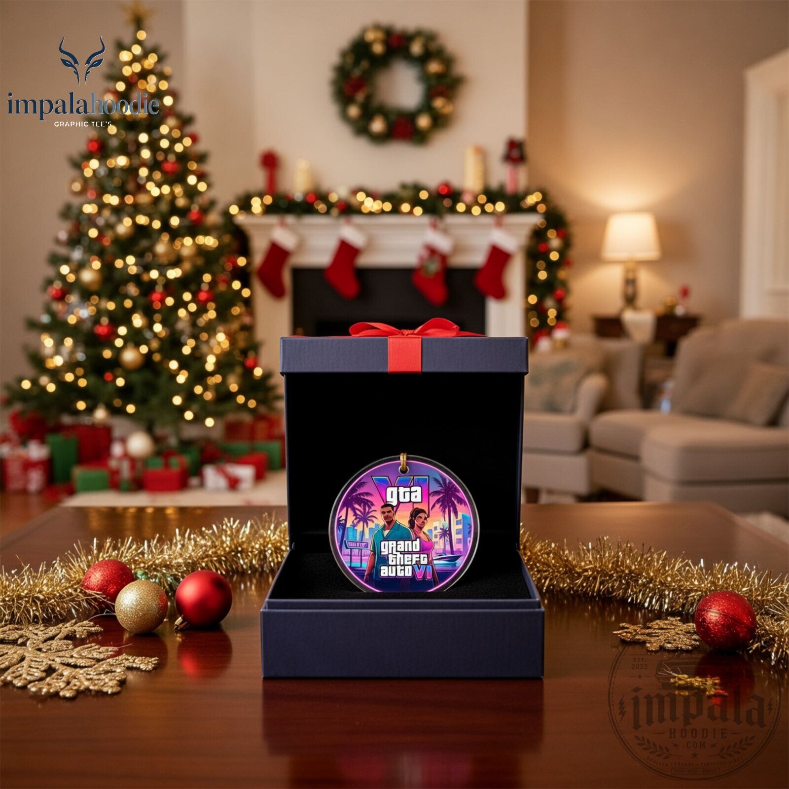 GTA 6 Grand Theft Auto VI Vice City Christmas Ornament 10 GTA 6 Grand Theft Auto VI Vice City Christmas Ornament