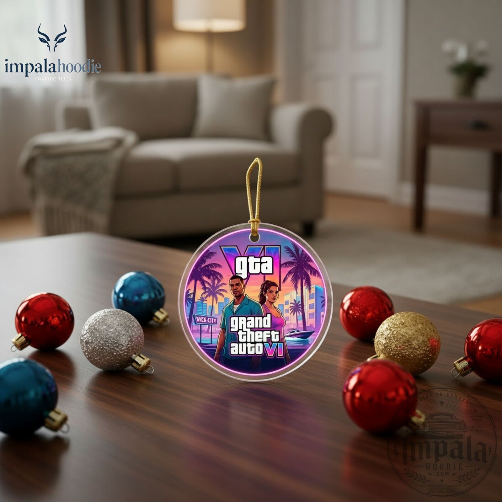 GTA 6 Grand Theft Auto VI Vice City Christmas Ornament 11 GTA 6 Grand Theft Auto VI Vice City Christmas Ornament