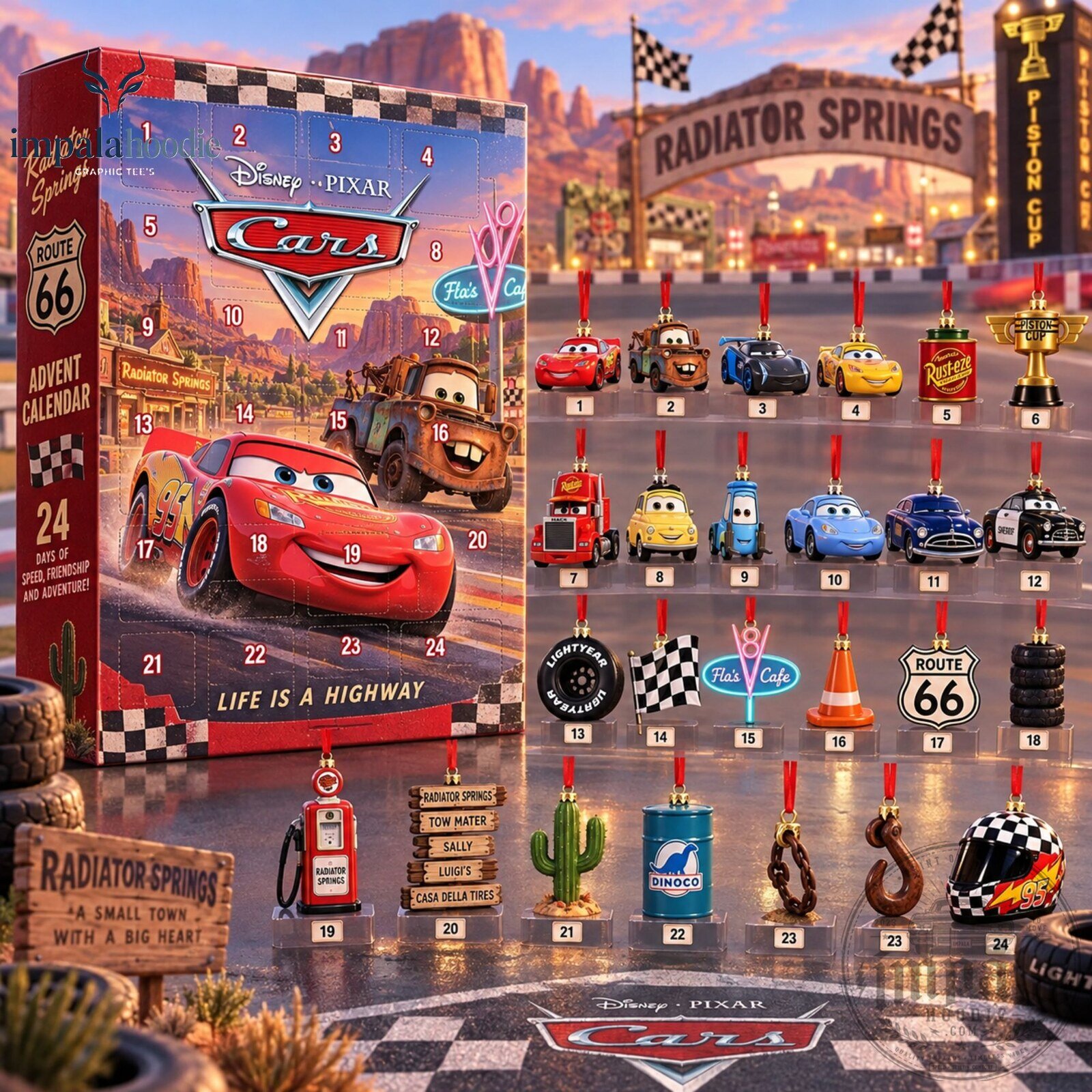 Disney Pixar Cars Collectible Christmas Ornaments & Car Figures Advent Calendar 2026