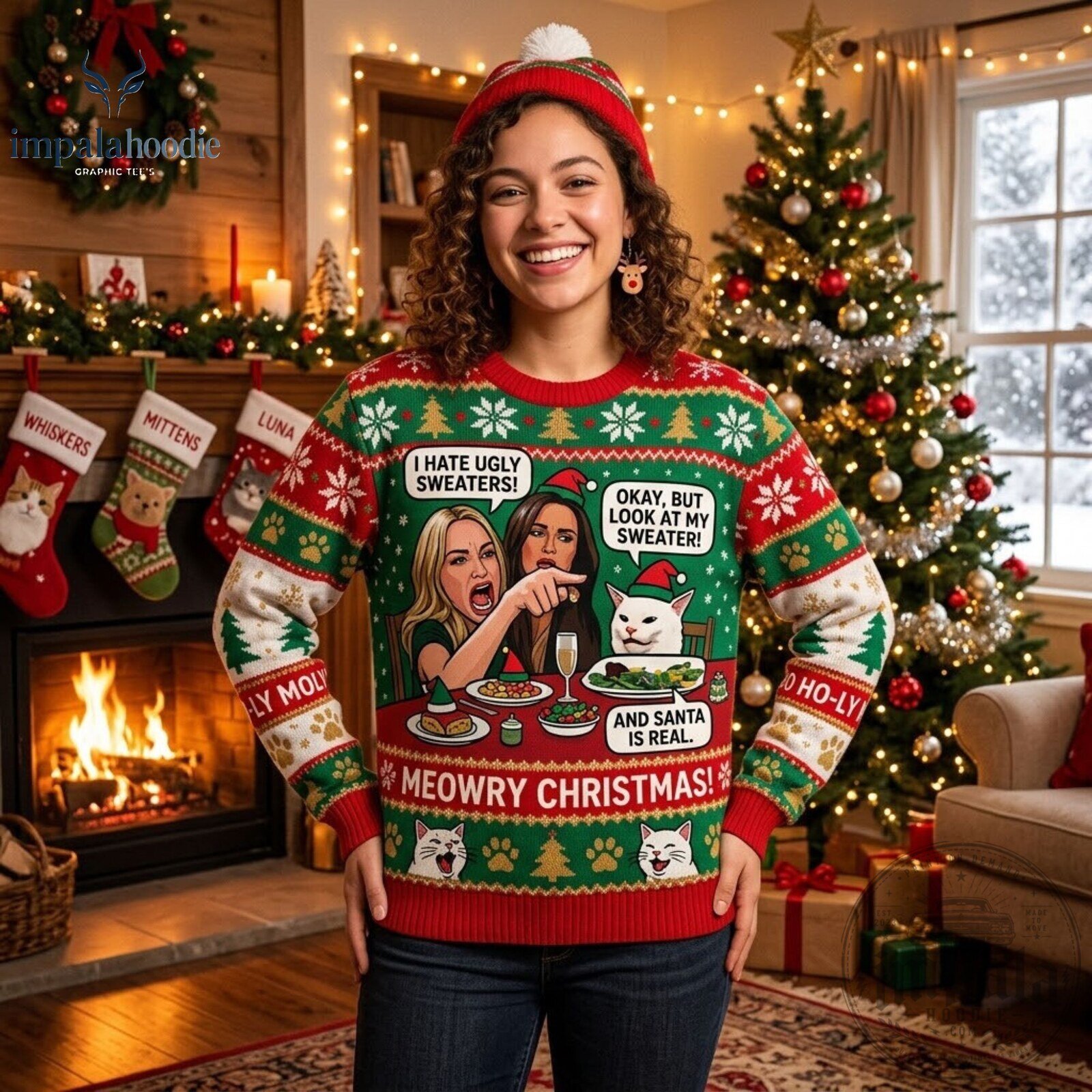 Cat Meme Funny Christmas Ugly Sweater 11 Cat Meme Funny Christmas Ugly Sweater