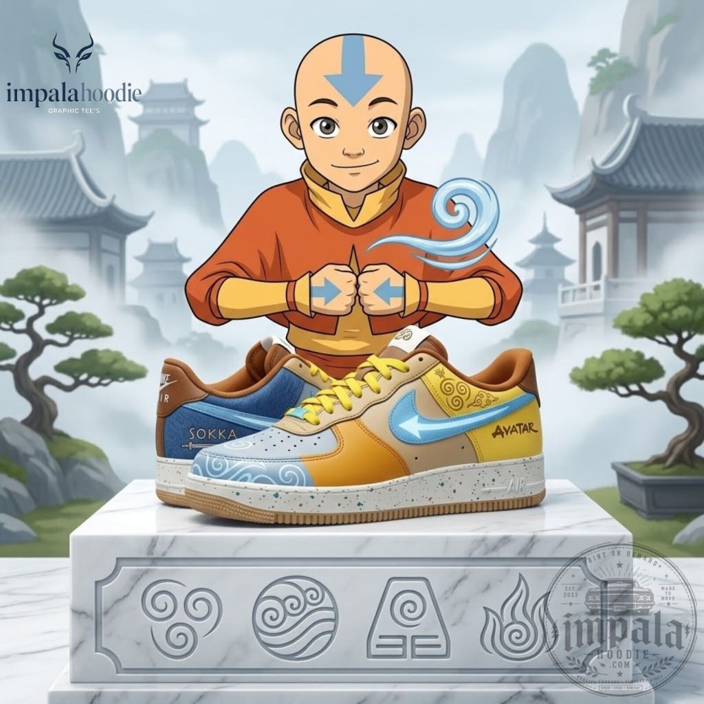 Avatar The Last Airbender Aang Inspired Sneakers Avatar The Last Airbender Aang Inspired Sneakers