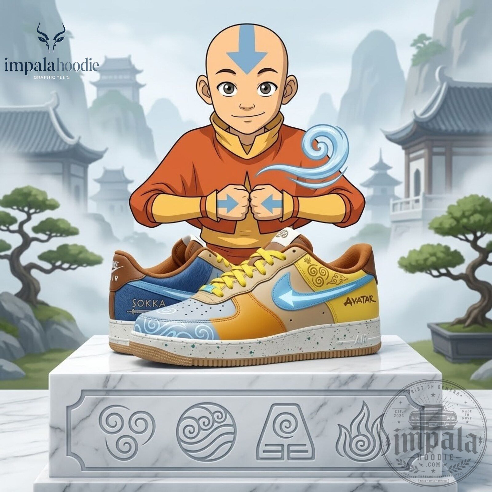 Avatar The Last Airbender Aang Inspired Sneakers
