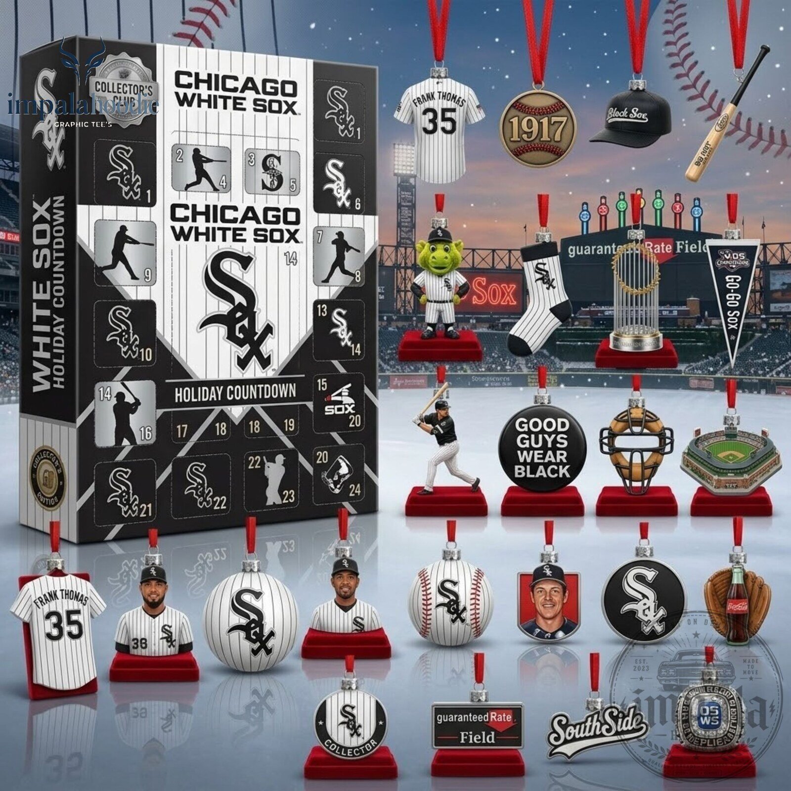 Chicago White Sox 24 Days of Baseball Christmas Ornaments Advent Calendar