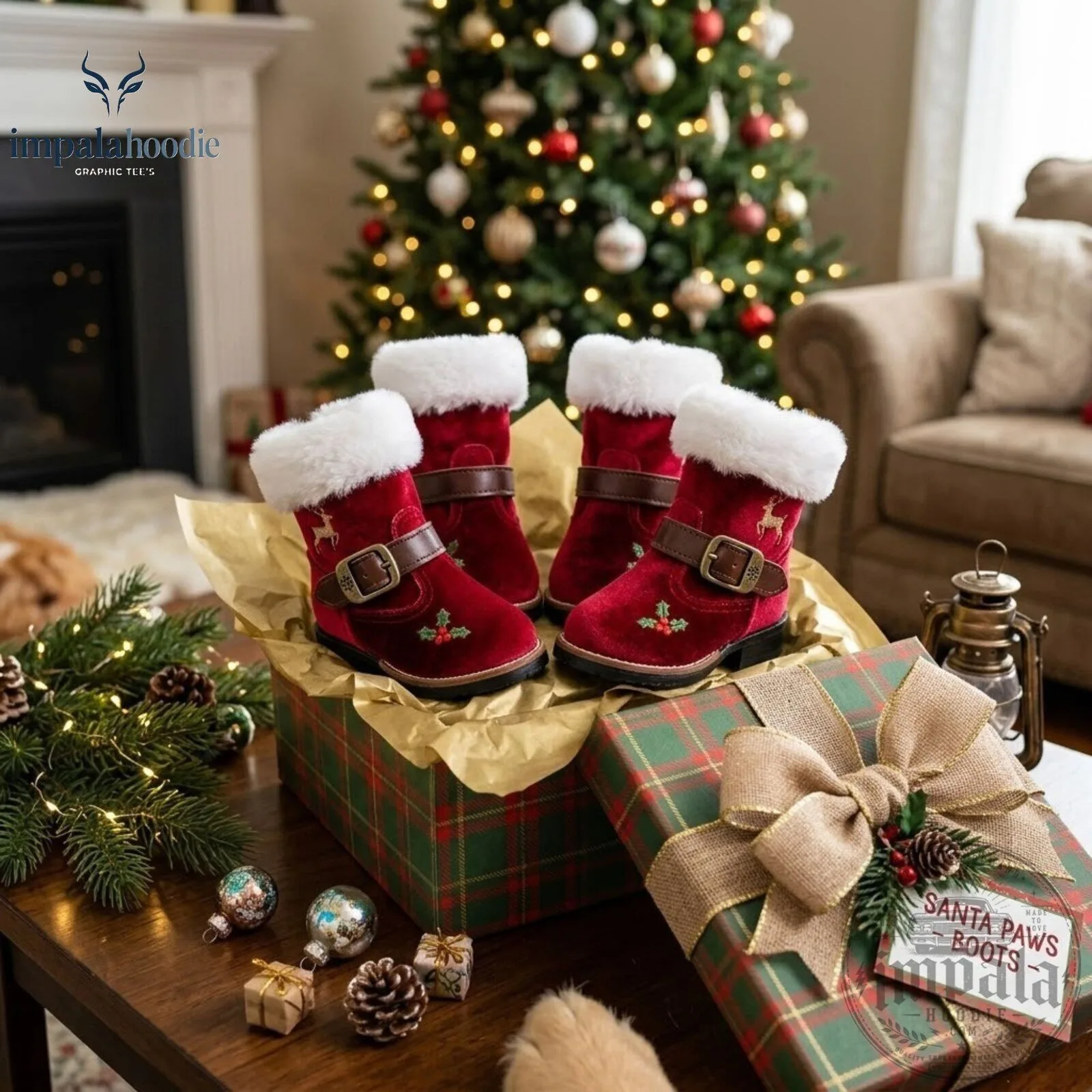 Cozy Christmas Santa Paws Pet Boots 9 Cozy Christmas Santa Paws Pet Boots