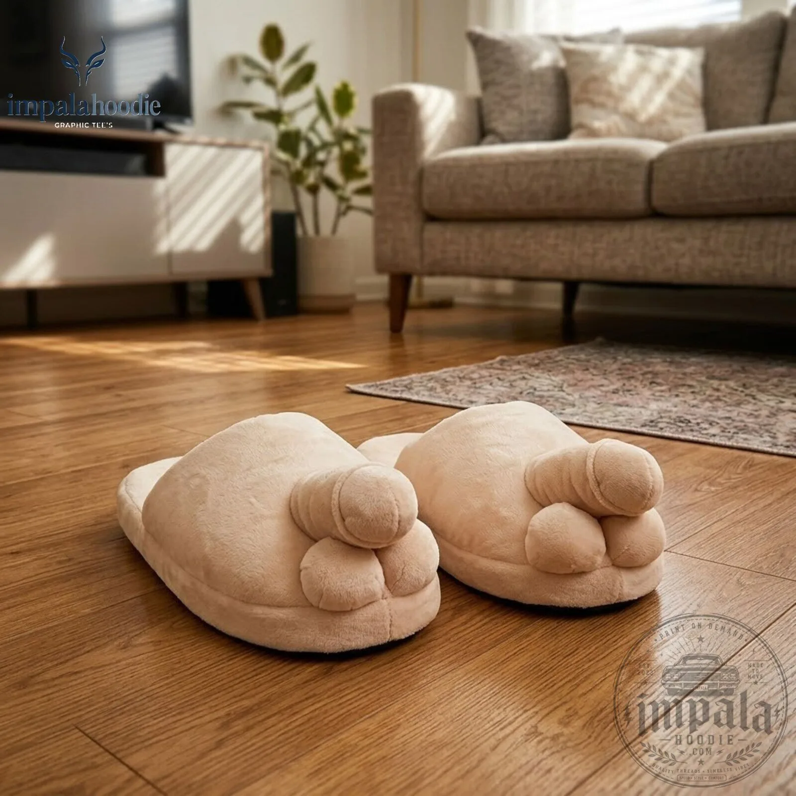 Funny Penis Adult Humor Plush Slippers