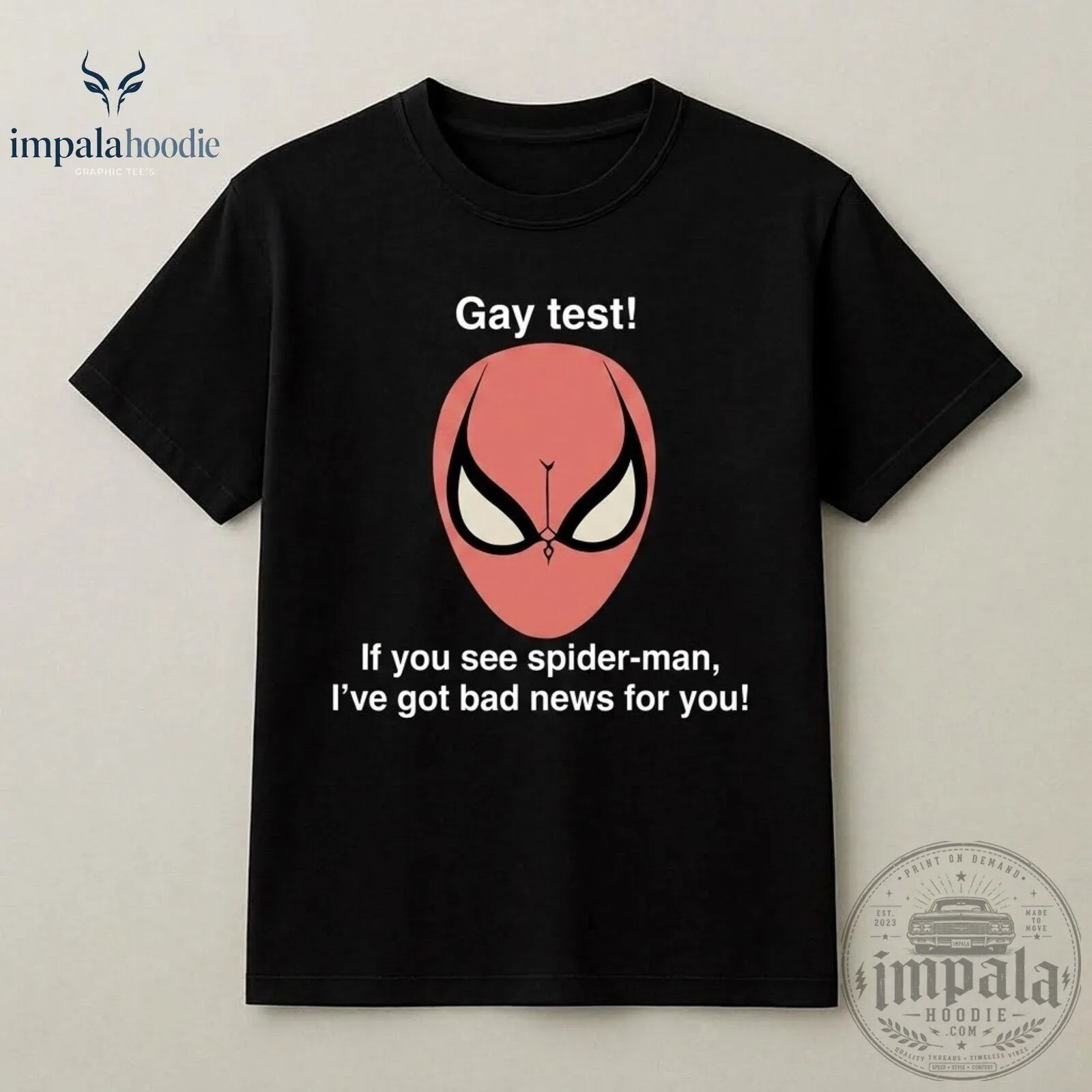 Funny Spider-Man Gay Test T-Shirt