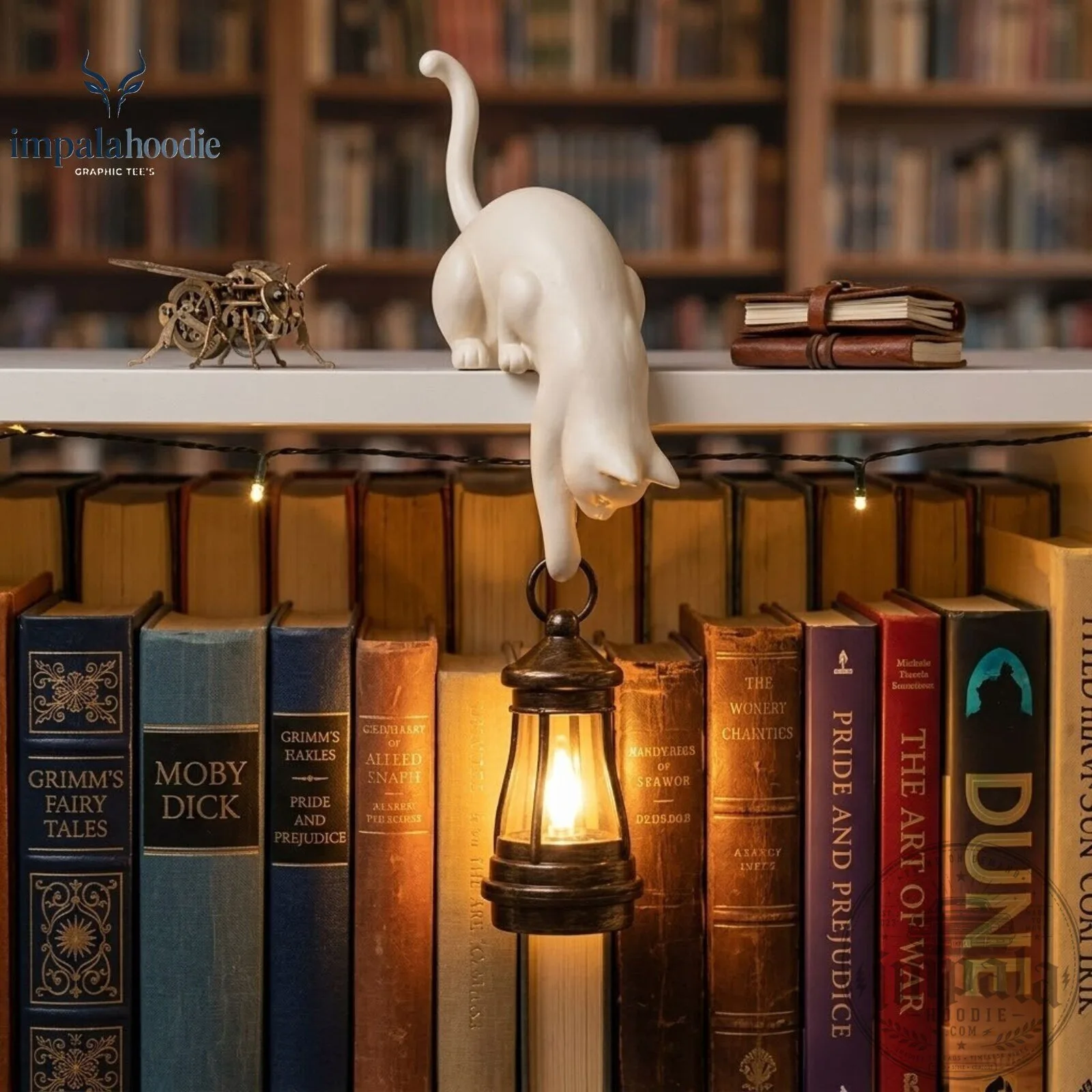 Hanging Cat Bookshelf Decor Lantern Lamp 10 Hanging Cat Bookshelf Decor Lantern Lamp