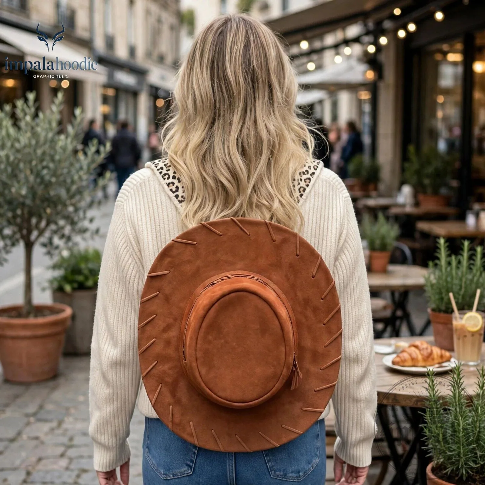 Western Cowboy Hat Inspired Mini Backpack
