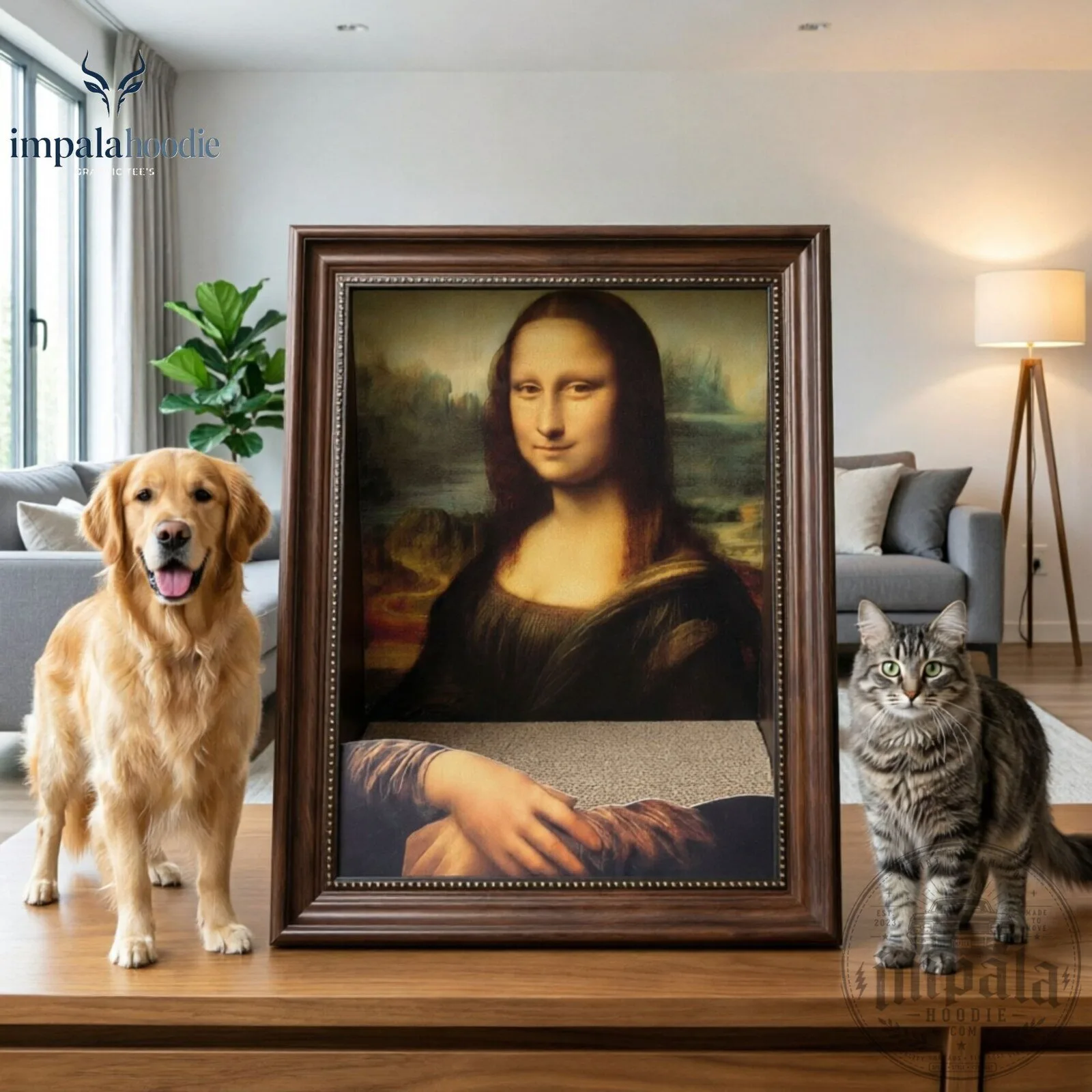 Mona Lisa Portrait Funny Pet Bed For Cat & Dog