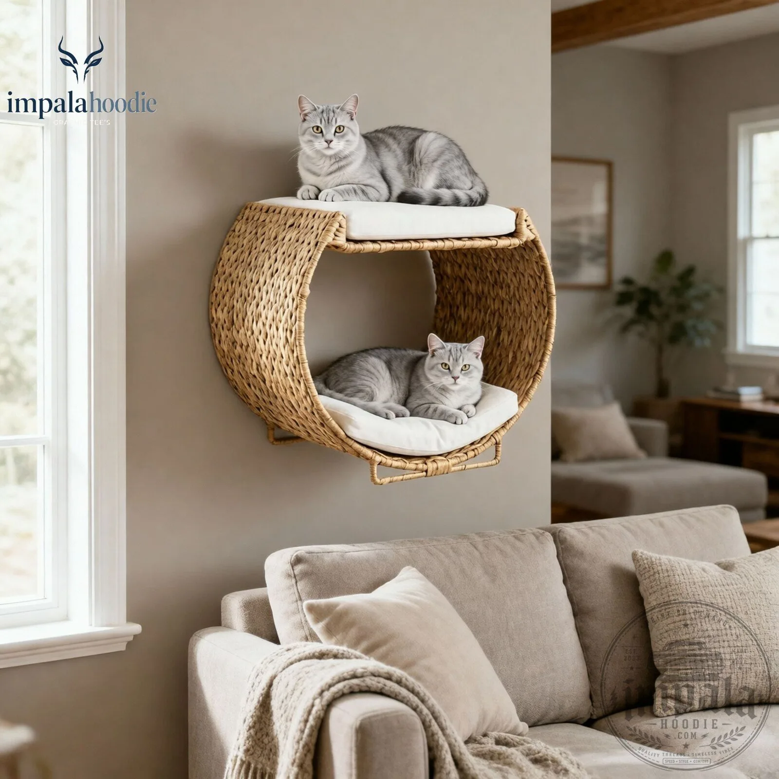 Woven Hanging On Wall Cozy Pet Bed For Cat