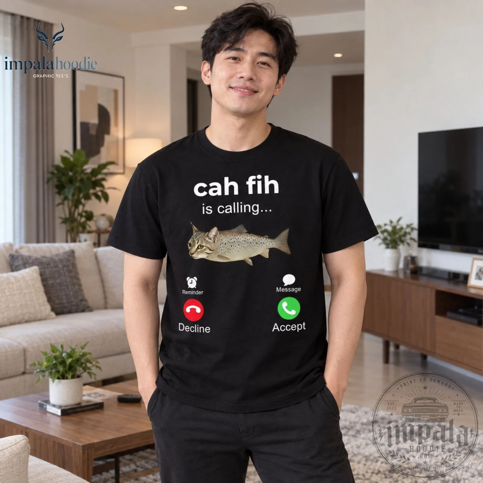 Funny Cah Fih Is Calling Graphic T-Shirt 9 Funny Cah Fih Is Calling Graphic T-Shirt