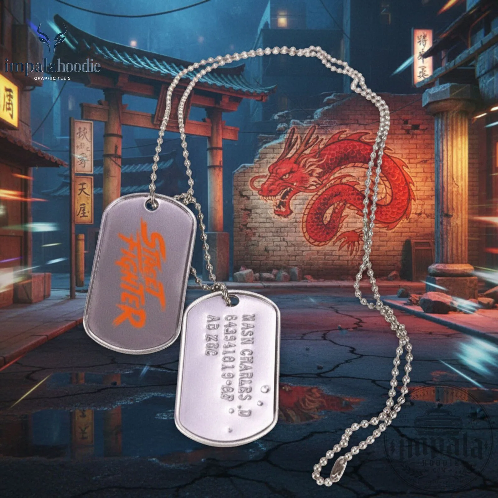 Street Fighter Guile Dog Tag
