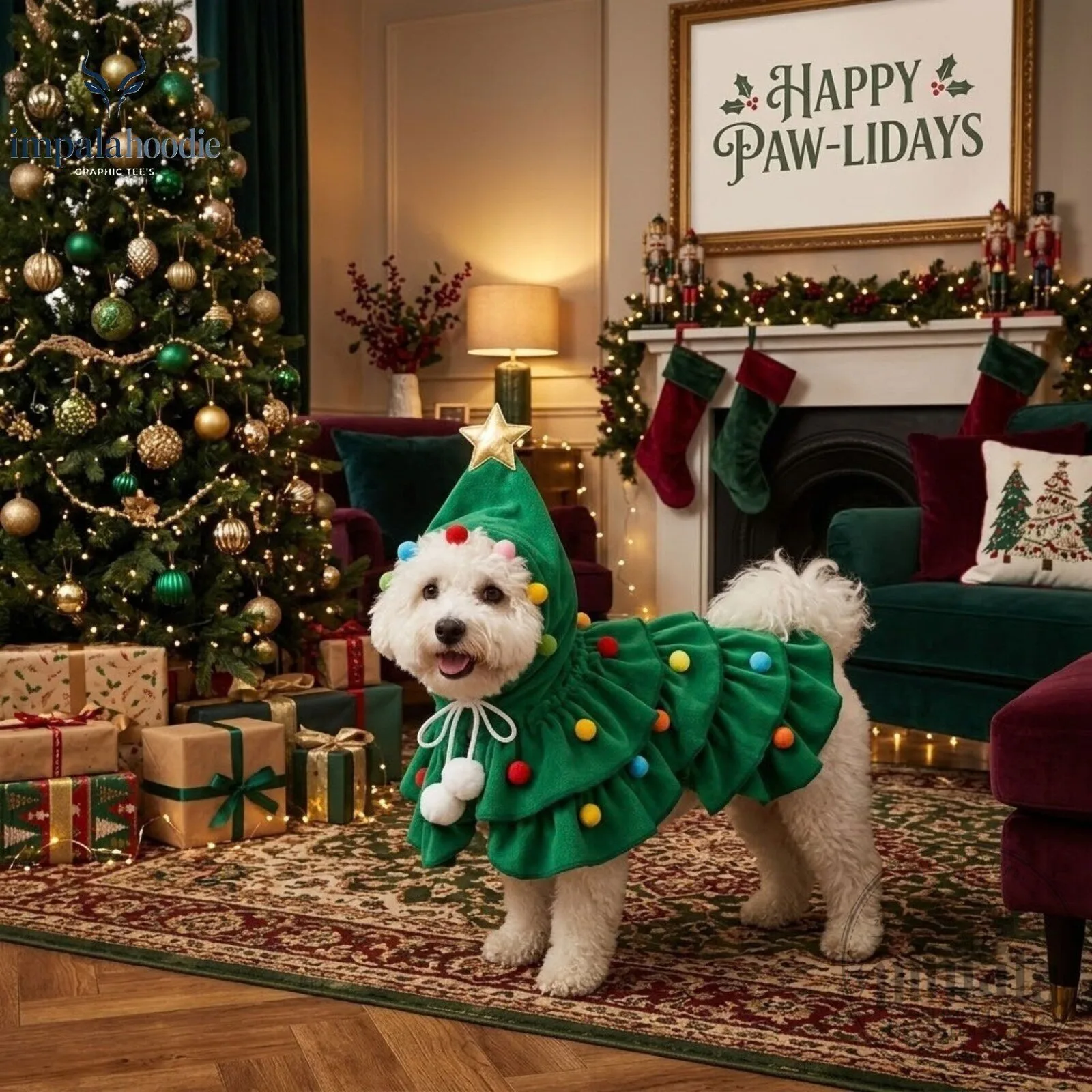 Christmas Tree Festive Pet Costume For Cat & Dog 9 Christmas Tree Festive Pet Costume For Cat & Dog