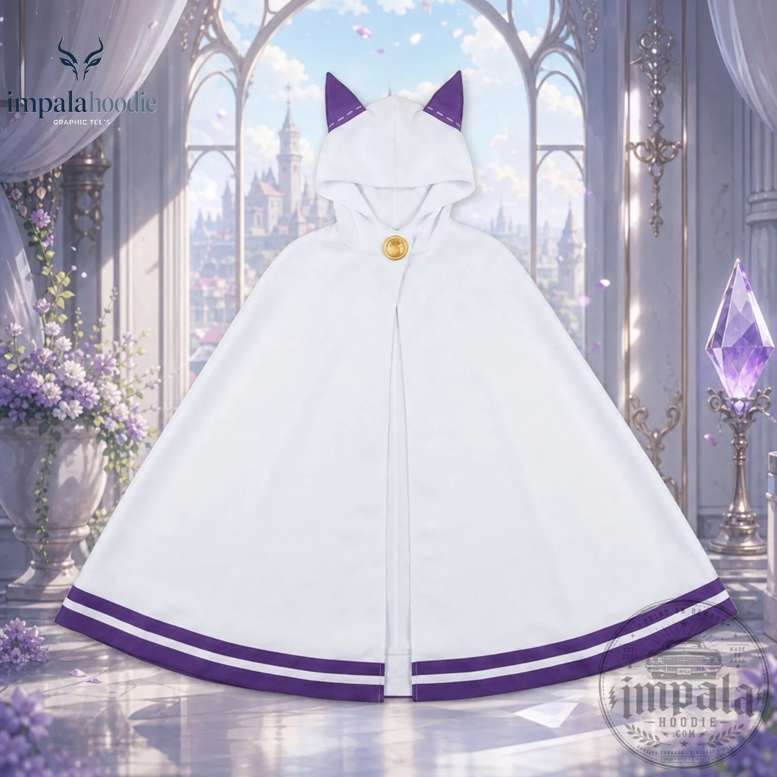 Re Zero Emilia Cat Ear White Hooded Cape 9 Re Zero Emilia Cat Ear White Hooded Cape