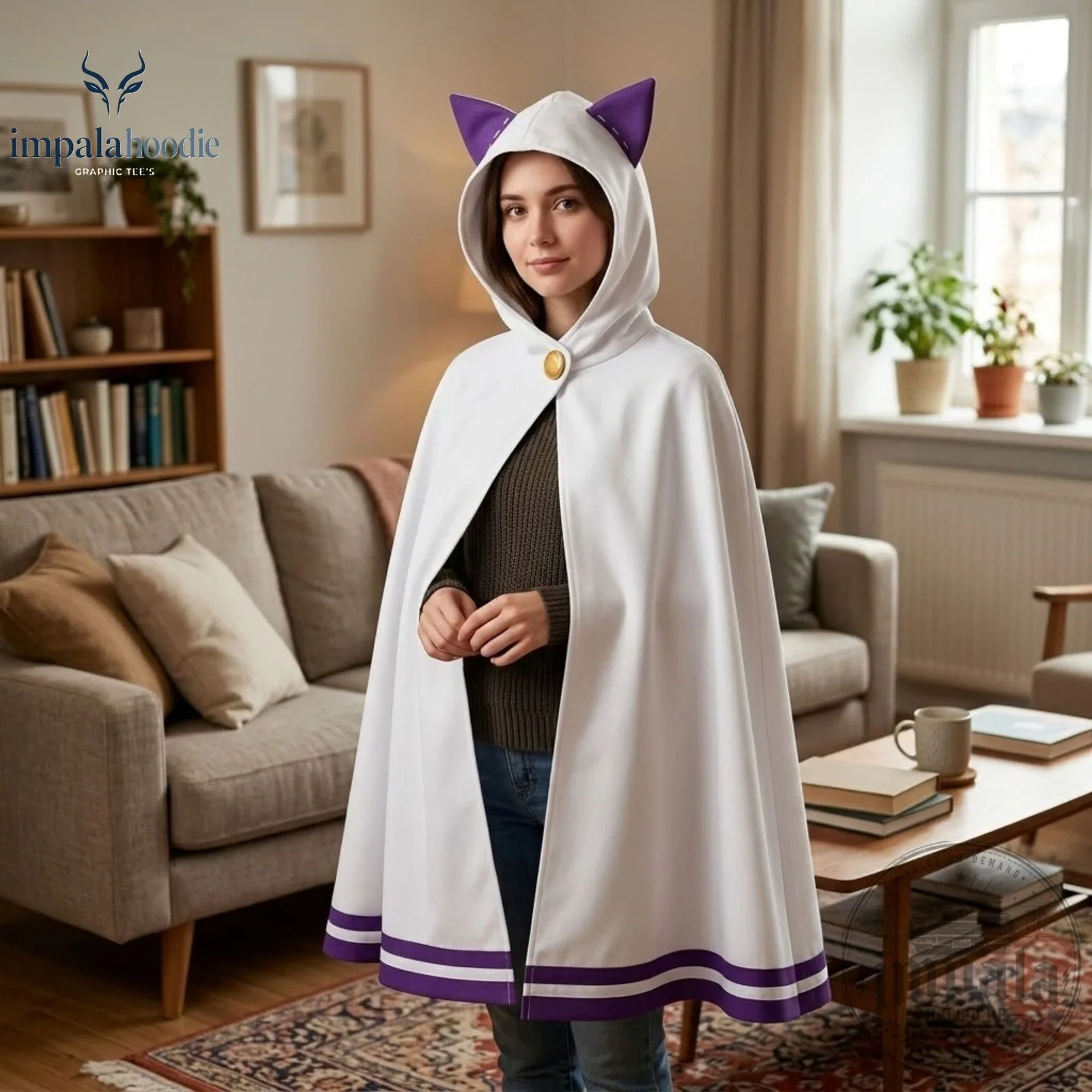 Re Zero Emilia Cat Ear White Hooded Cape 11 Re Zero Emilia Cat Ear White Hooded Cape