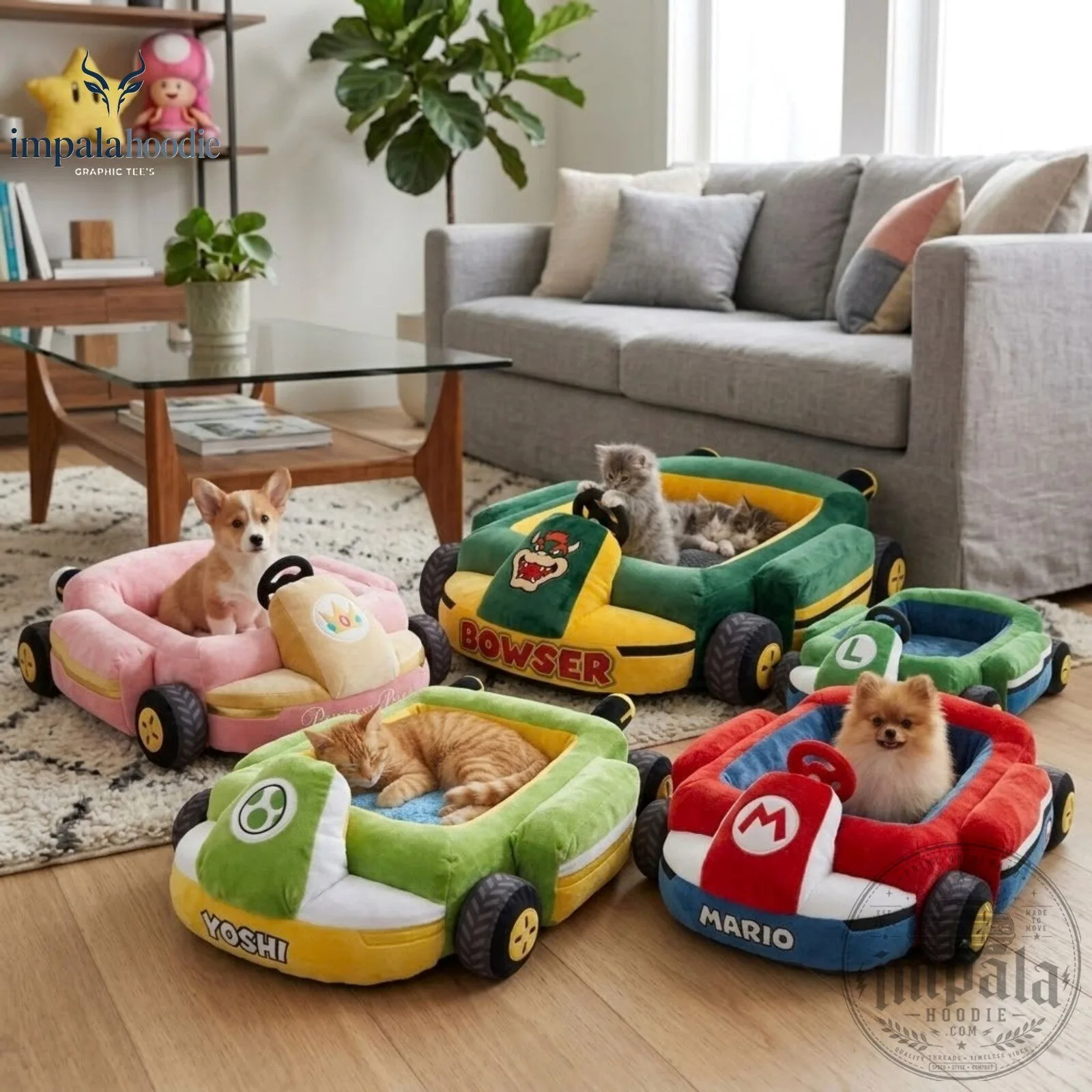 Mario Kart Inspired Pet Bed For Cat & Dog