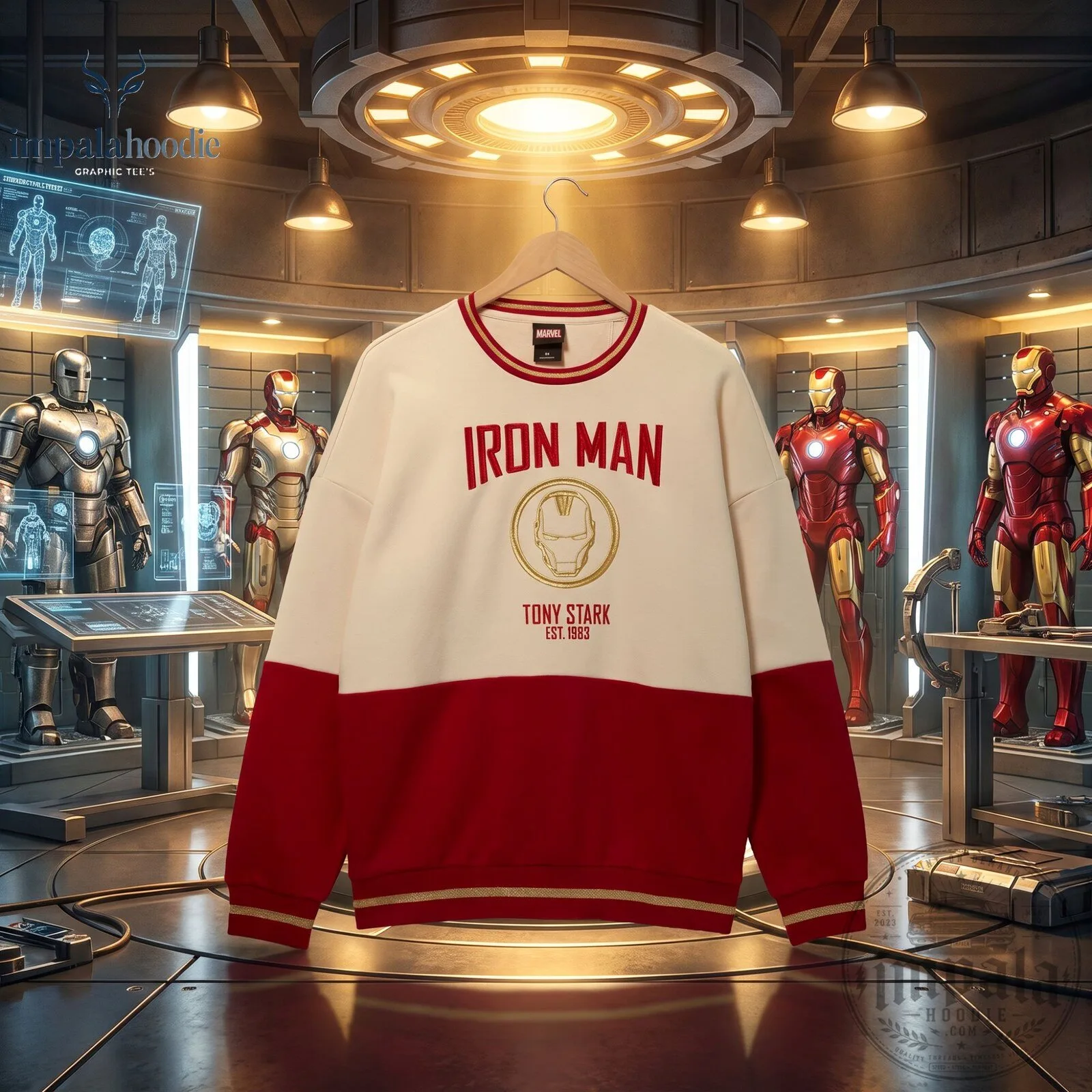 Marvel Iron Man Tony Stark Crewneck Sweatshirt
