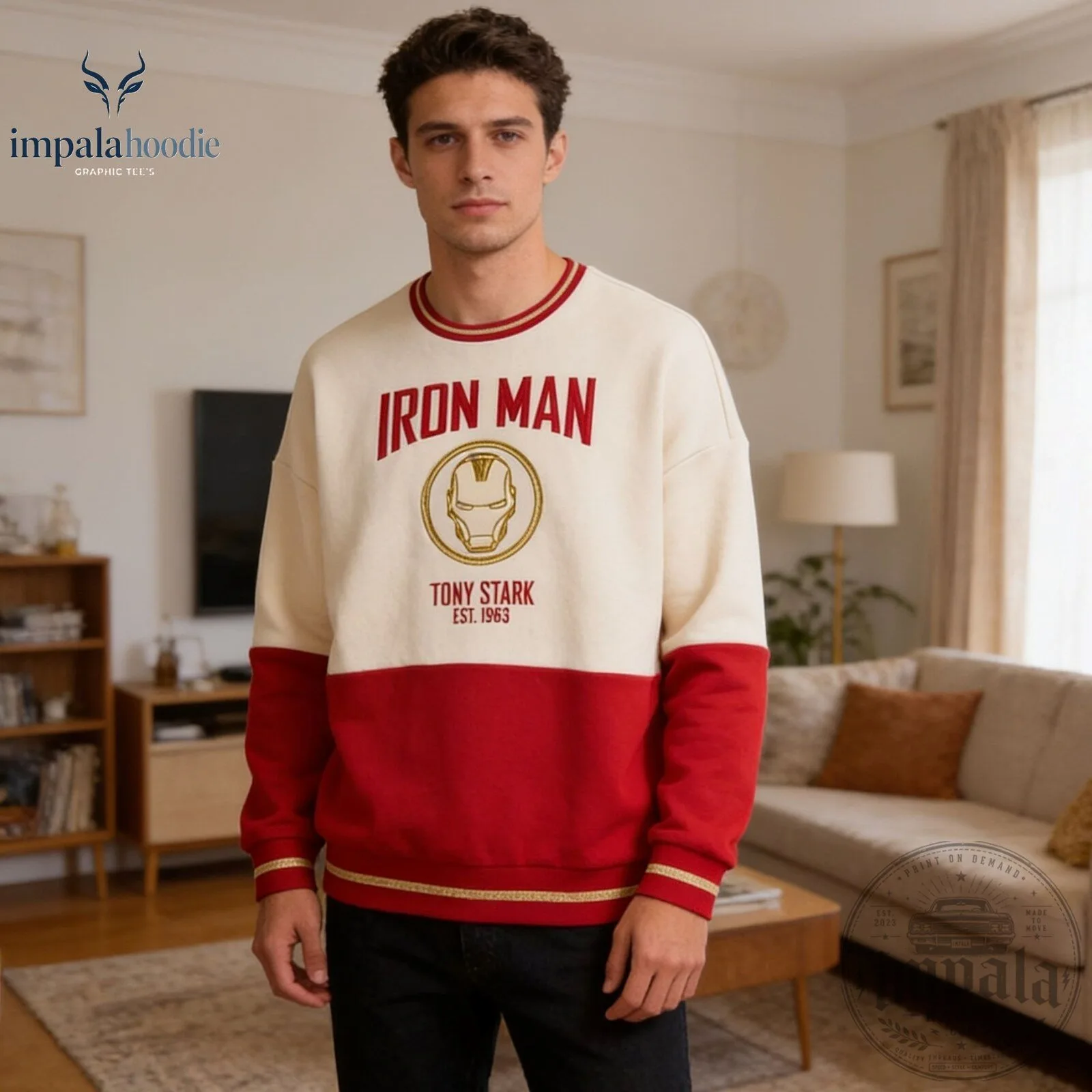 Marvel Iron Man Tony Stark Crewneck Sweatshirt 9 Marvel Iron Man Tony Stark Crewneck Sweatshirt