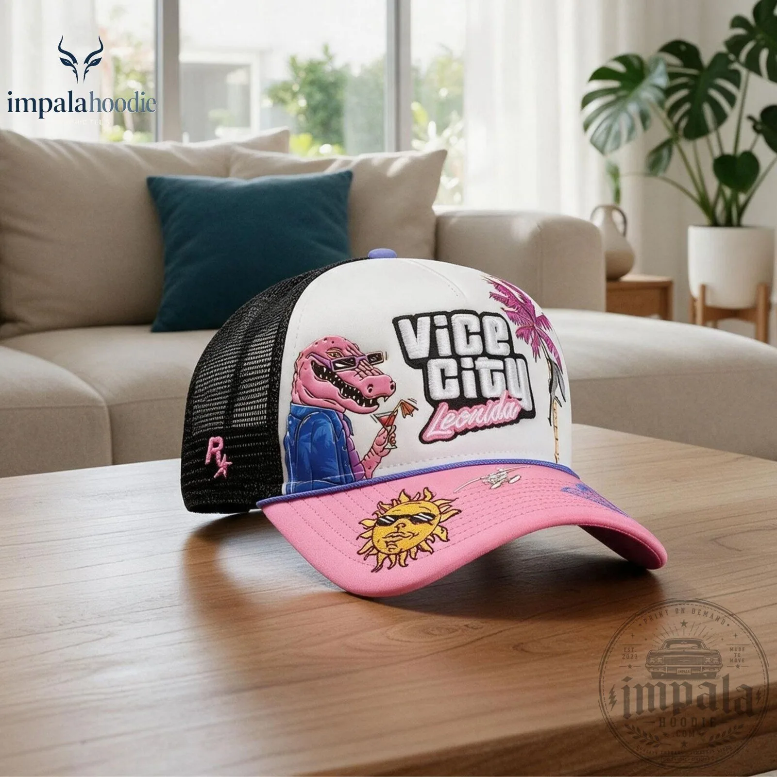 Grand Theft Auto VI GTA 6 Vice City Leonida Trucker Cap 10 Grand Theft Auto VI GTA 6 Vice City Leonida Trucker Cap