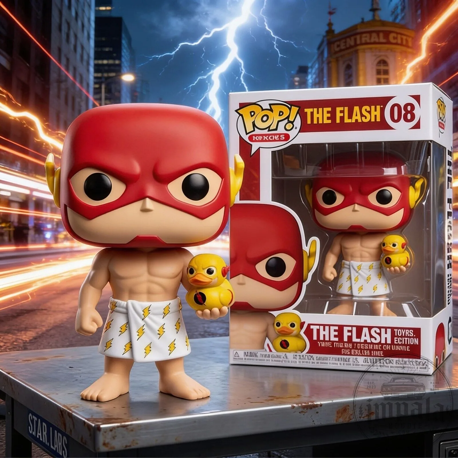 Bath Time The Flash With Flash Rubber Duck Collectible Funko Pop Figure